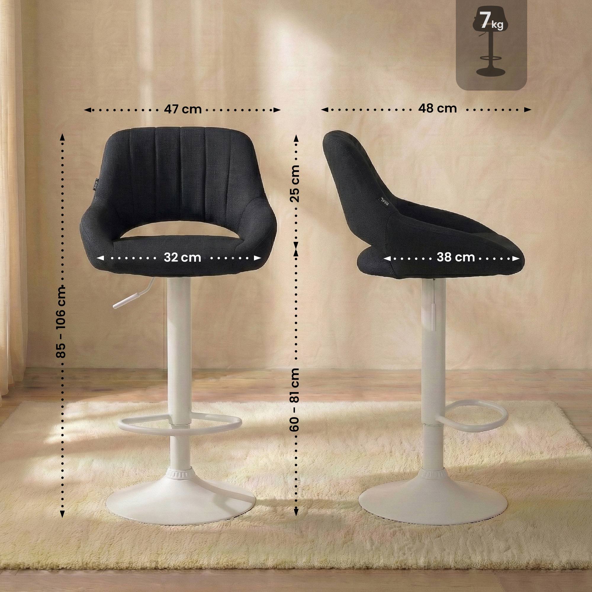 2-pack barstolar Milet i tyg