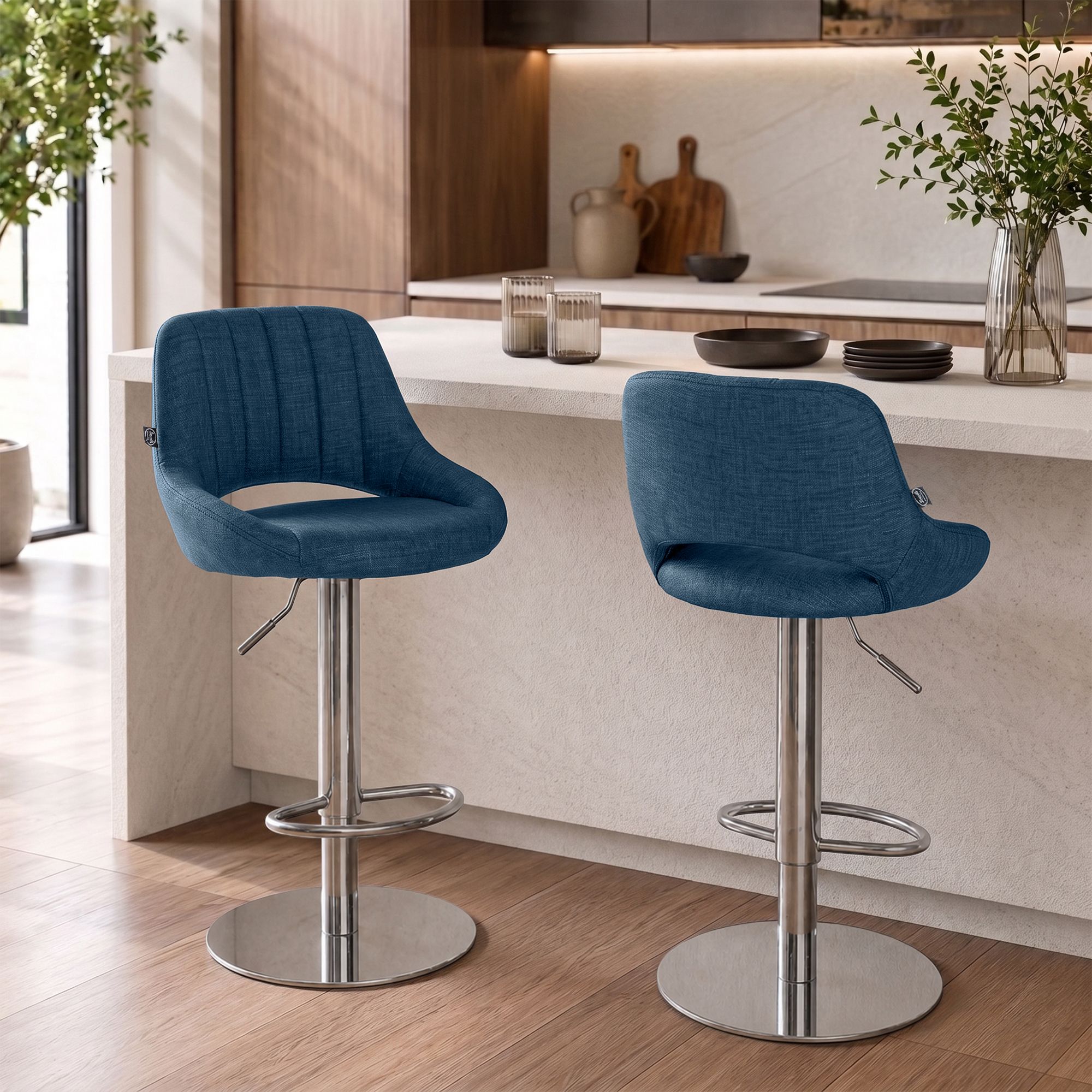 2-pack barstolar Milet i krom med extra tung fot