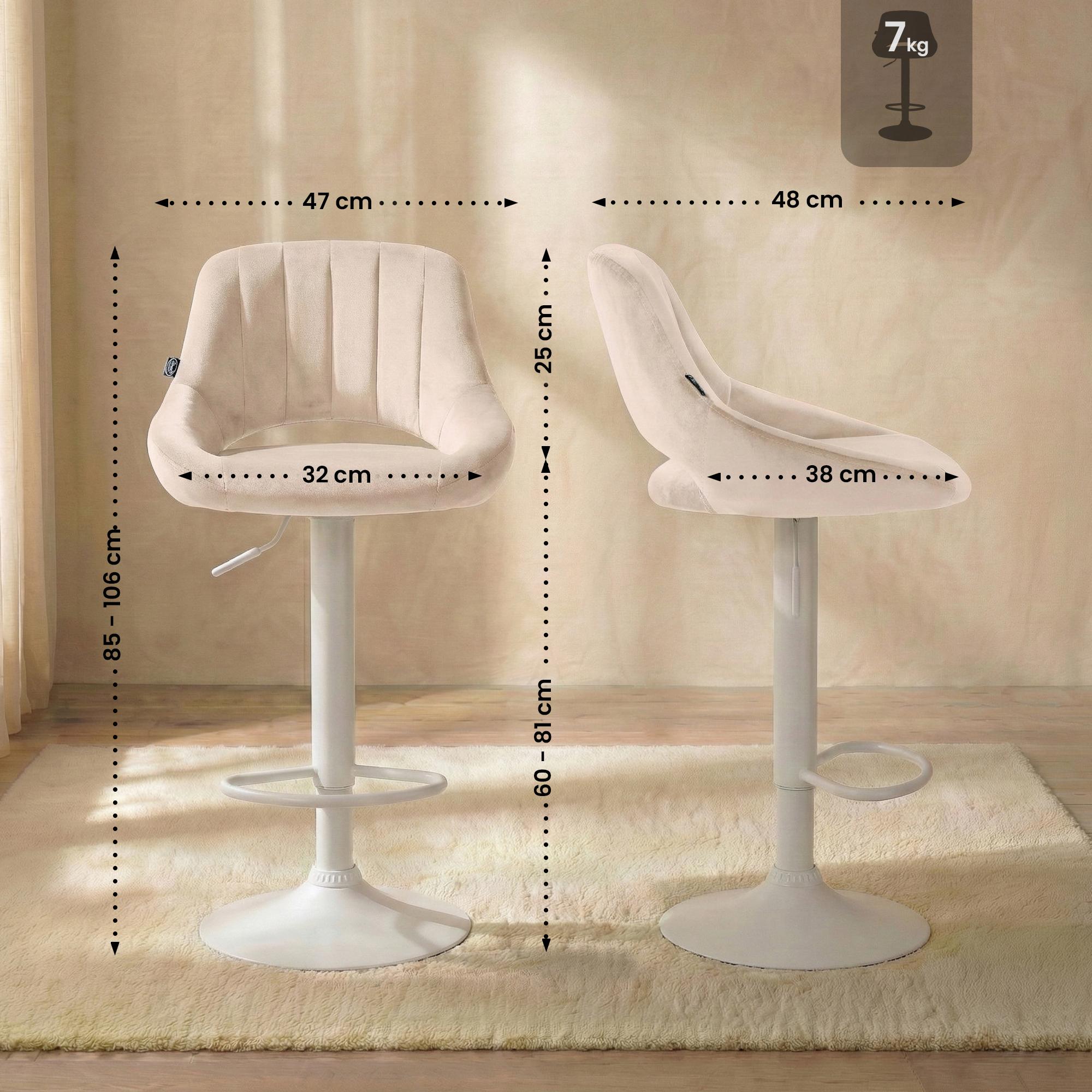 2-pack barstolar Milet i sammet