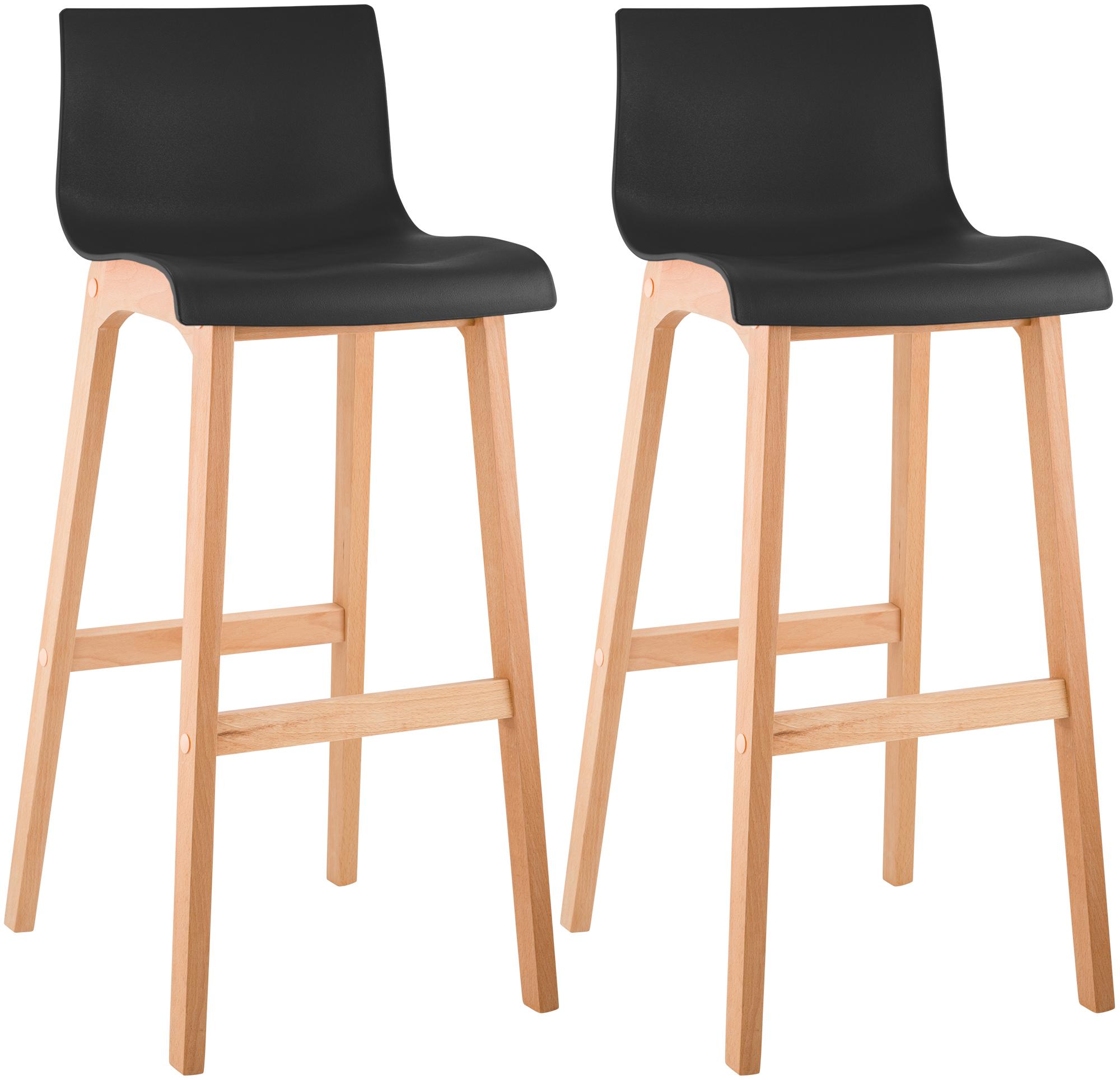 2-pack Barstolar Hover Plast Fyrbensram Natur