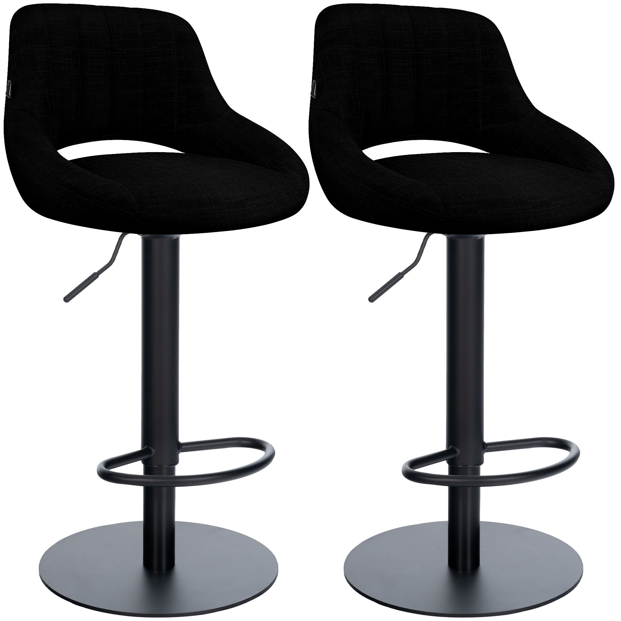 2-pack barstolar Milet svart med extra tunga fotplattor