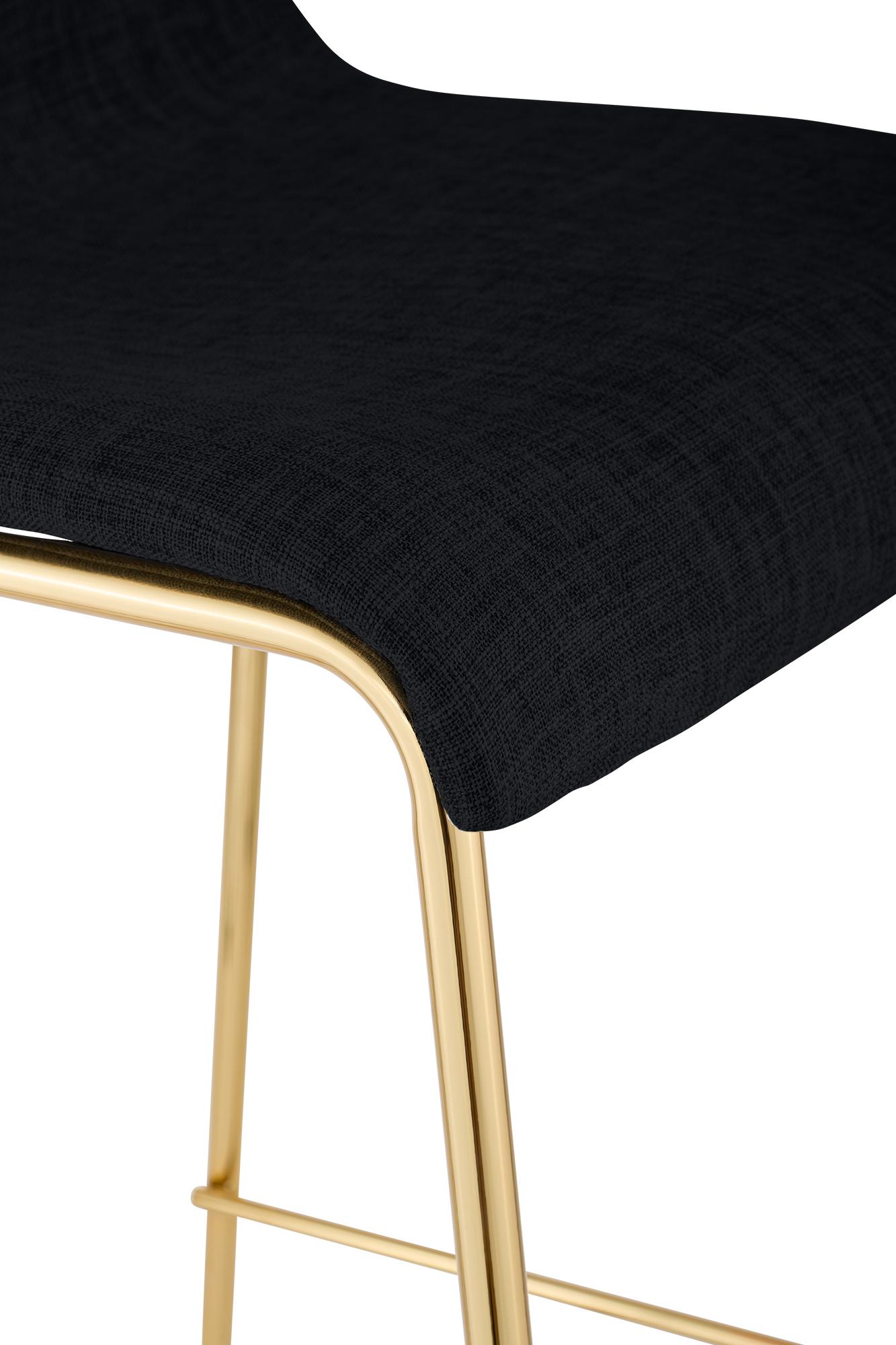 Barstol Hover tyg fyrbent ram guld