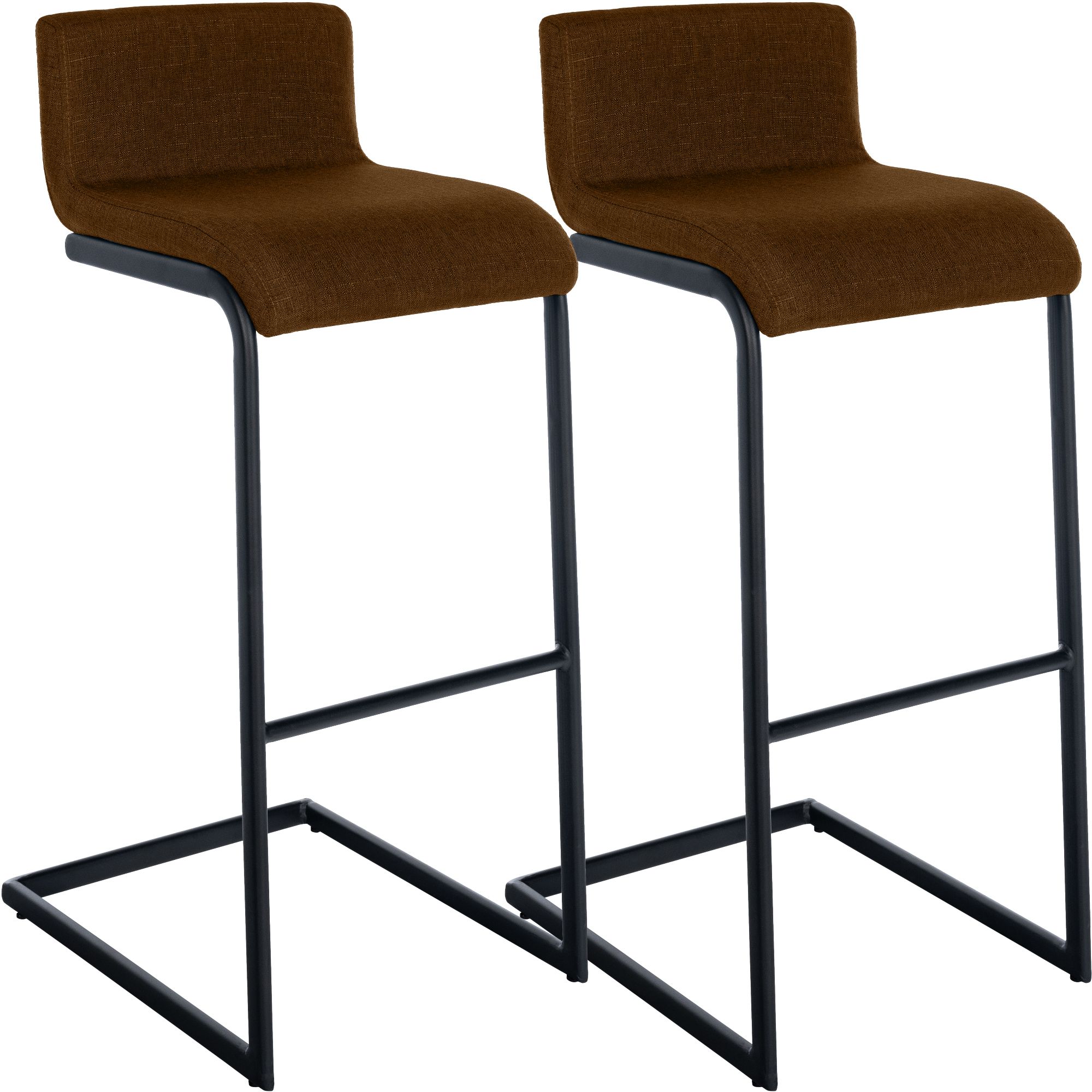 Barstolar Newport, set om 2, med svart metallstomme