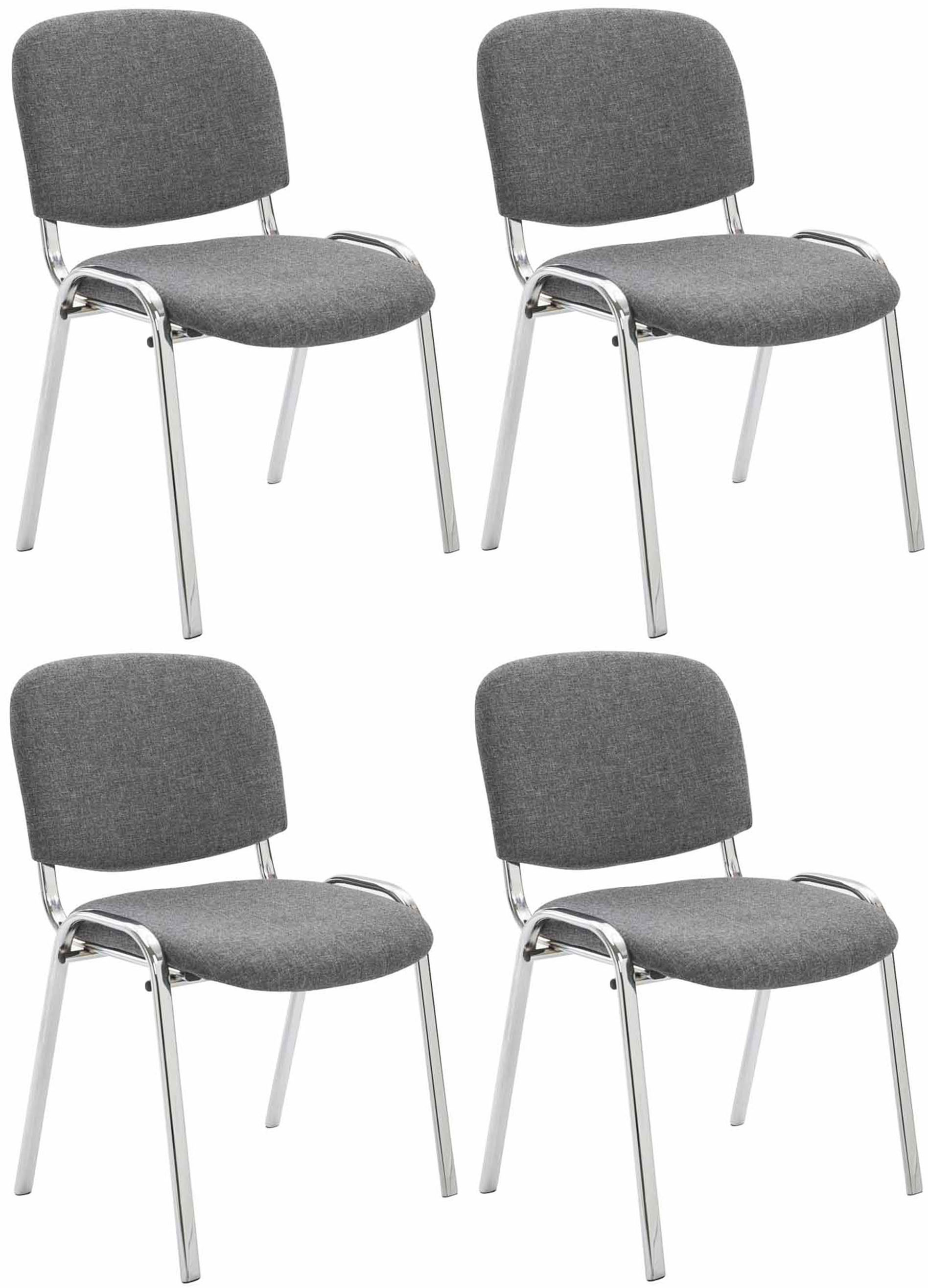 Set med 4 stolar Ken Chrome Fabric