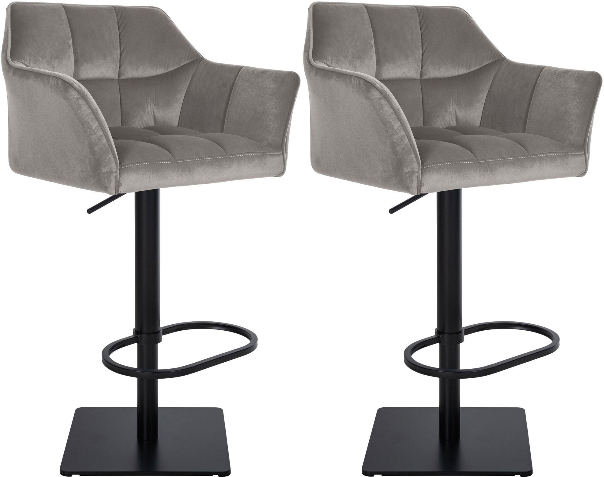 2-pack barstolar Damaso med sammetsklads