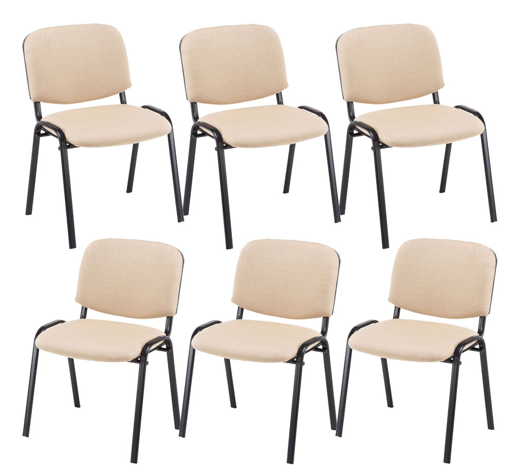 Uppsättning av 6 stolar för besökare Ken Fabric