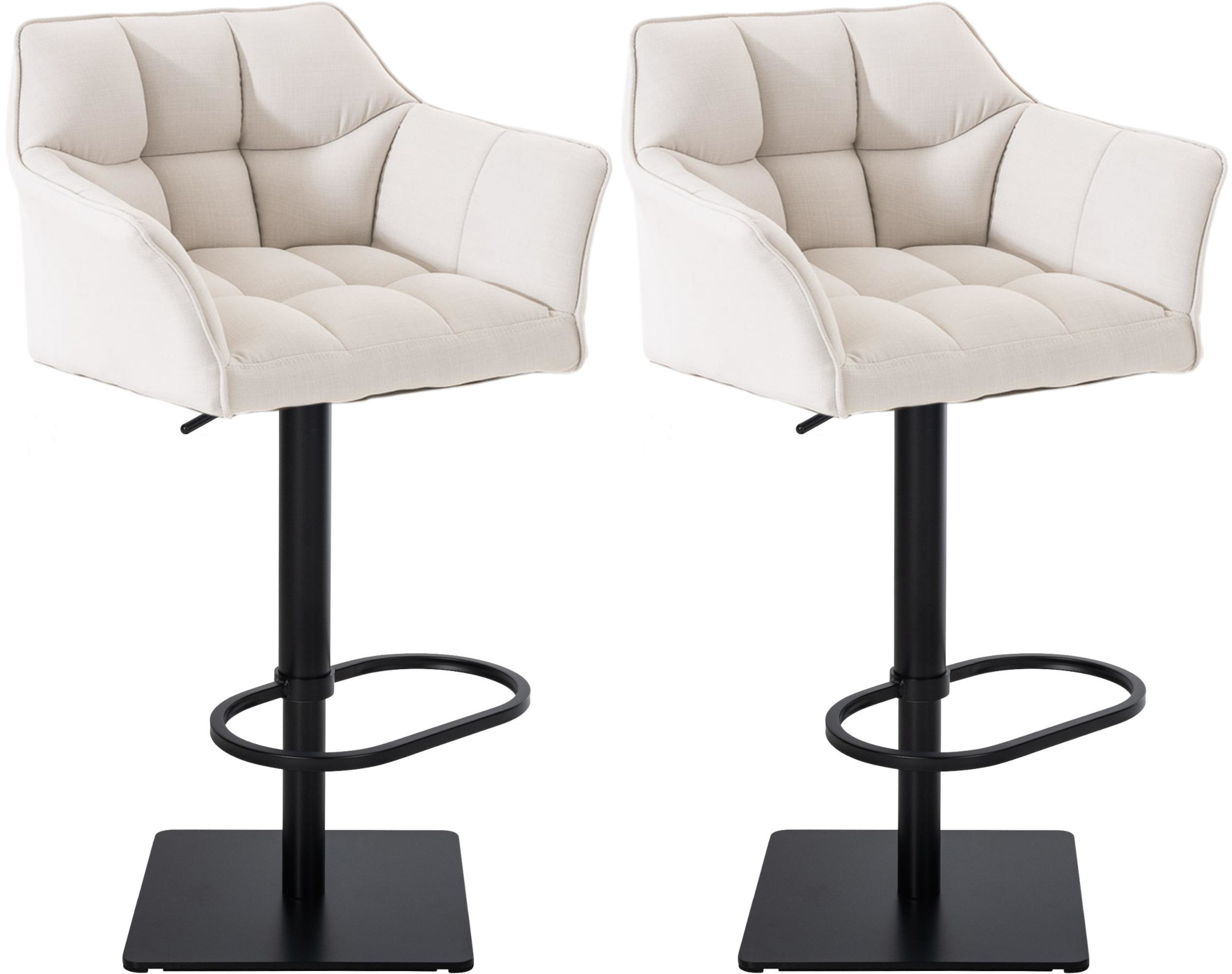 2-pack barstolar Damaso med tygkladslel