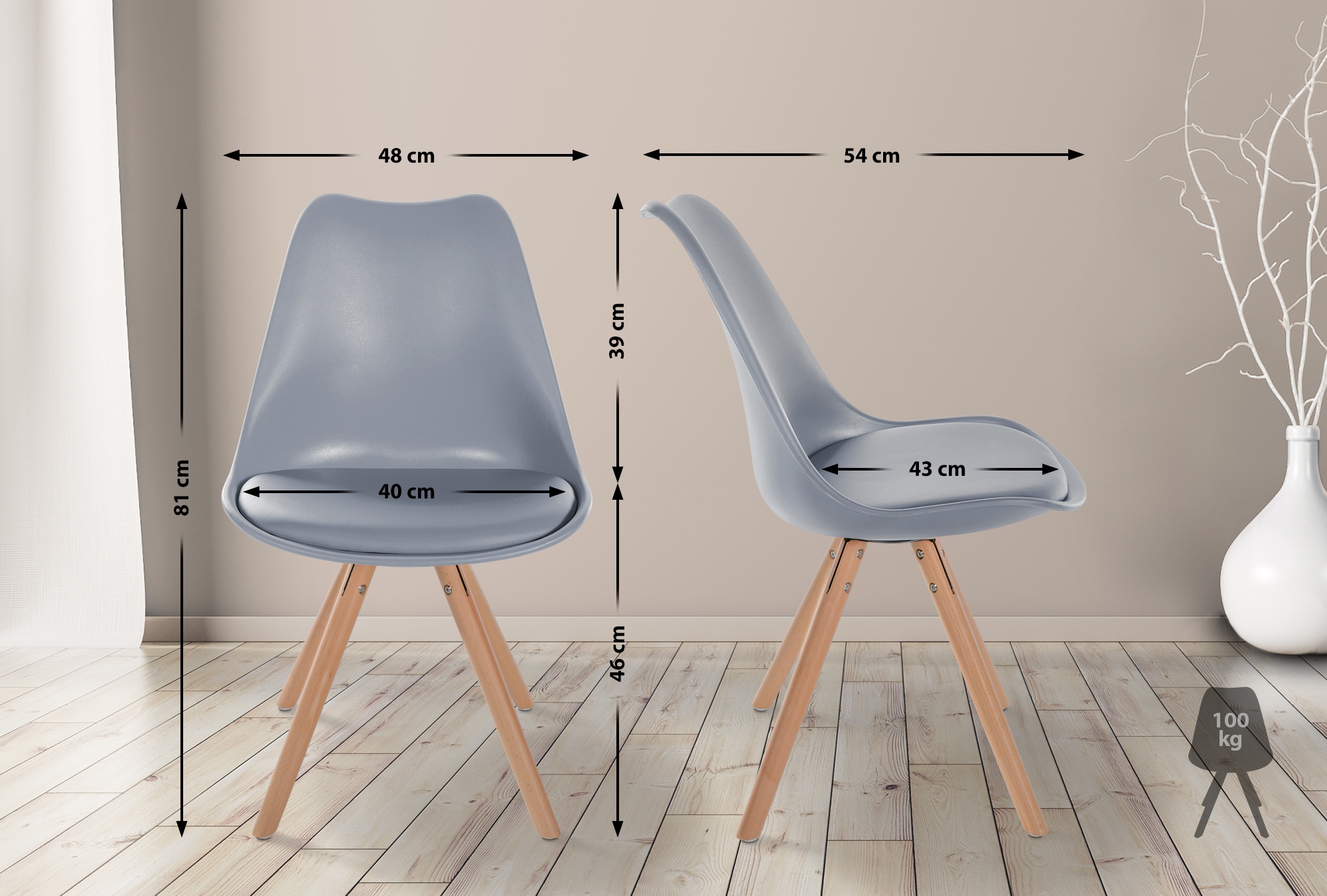 Set om 4 stolar Sofia Plast