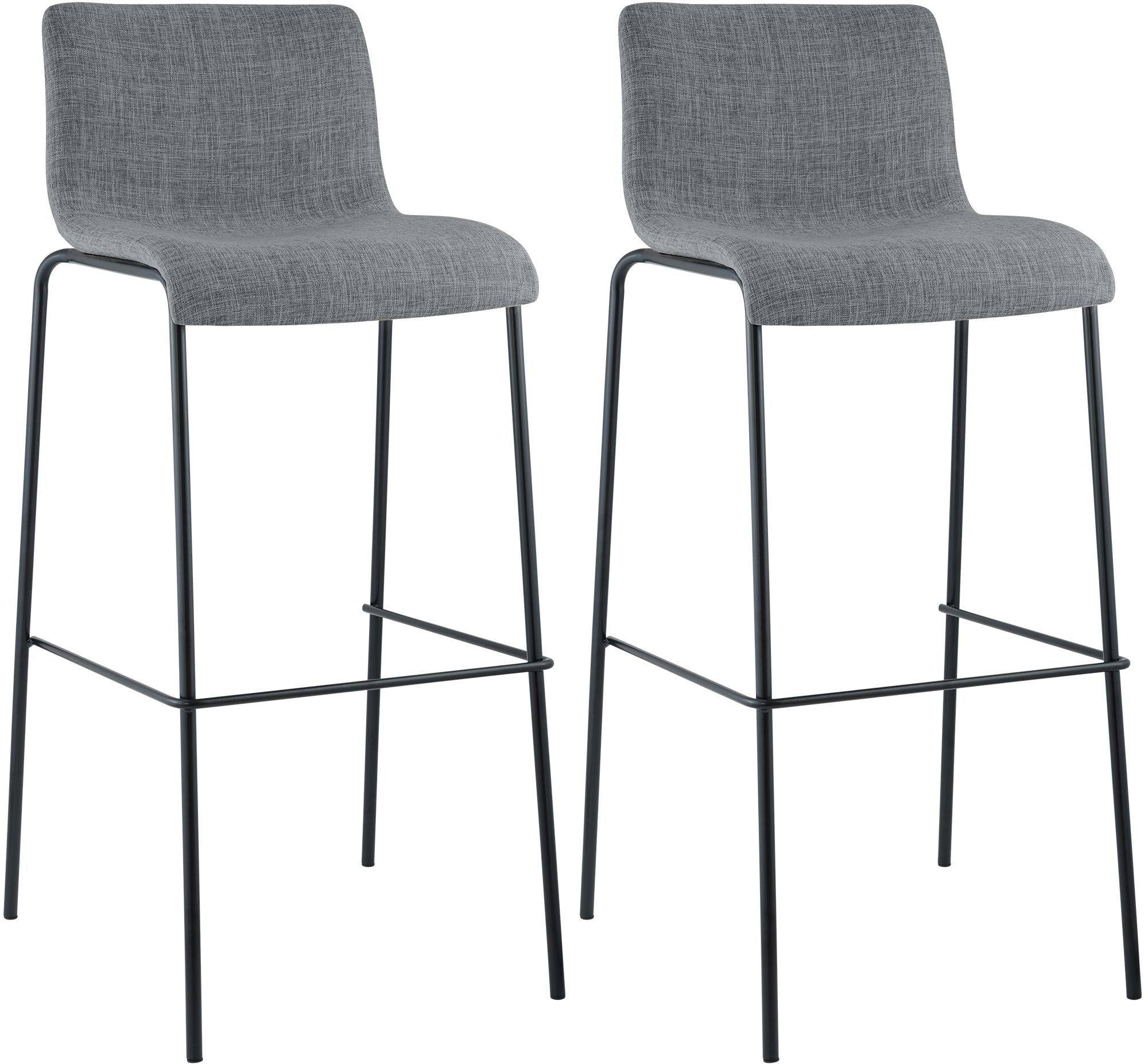 2-pack barstolar Hover i tyg med fyrbensstativ