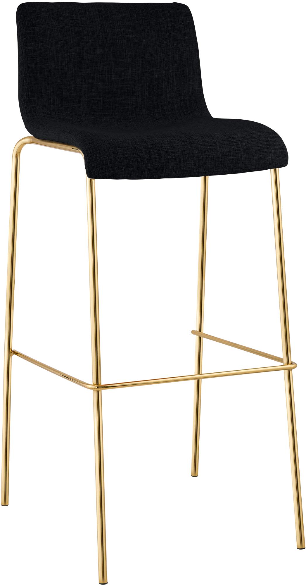 Barstol Hover tyg fyrbent ram guld