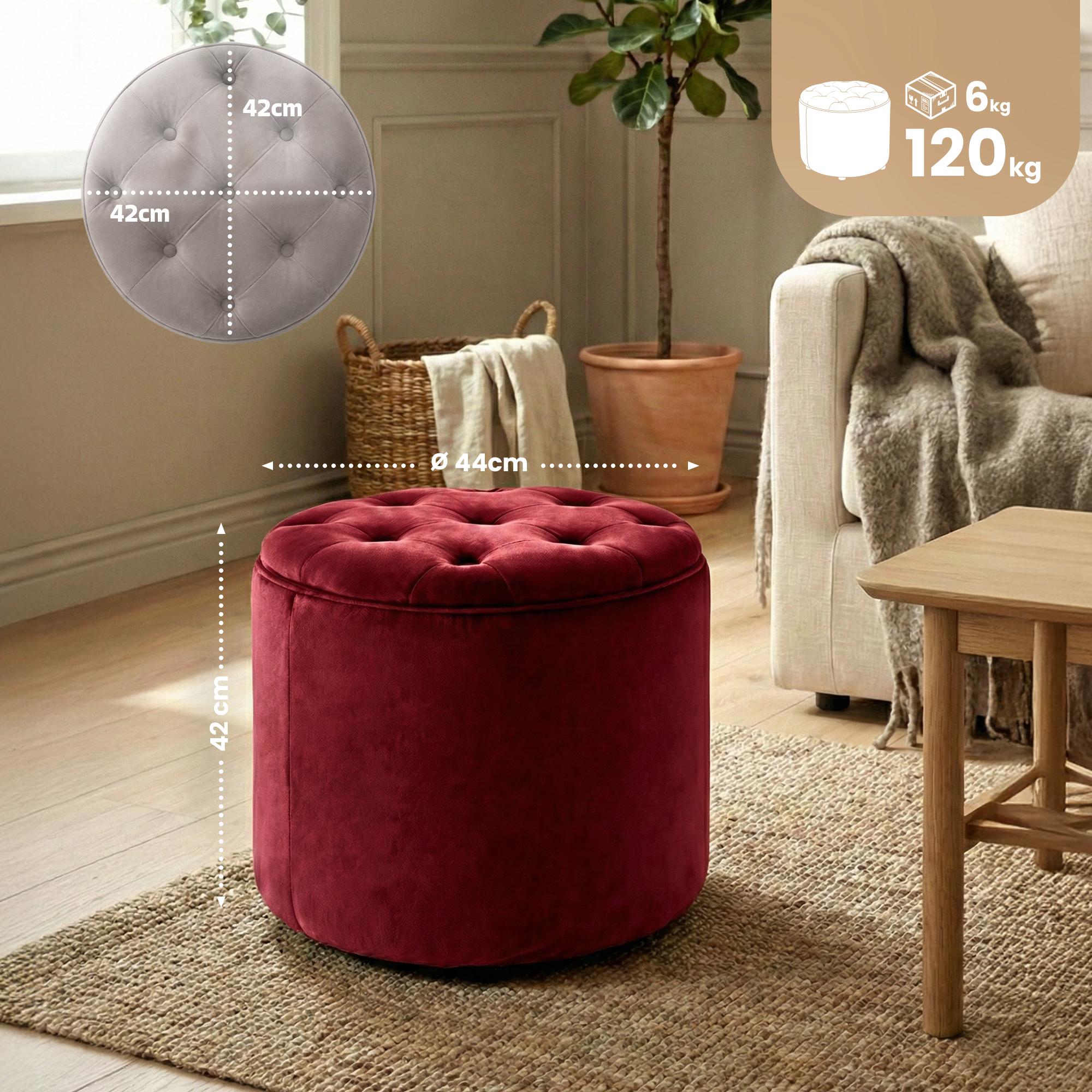 Sittpall Pantin i sammet &ndash; Stilren och bekväm extra sittplats, perfekt för vardagsrum och sovrum