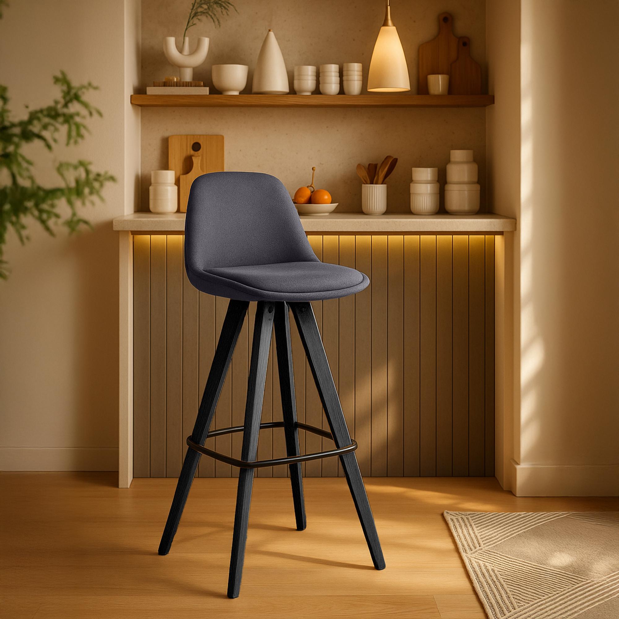 Set med 2 barstolar Corbin tyg Square