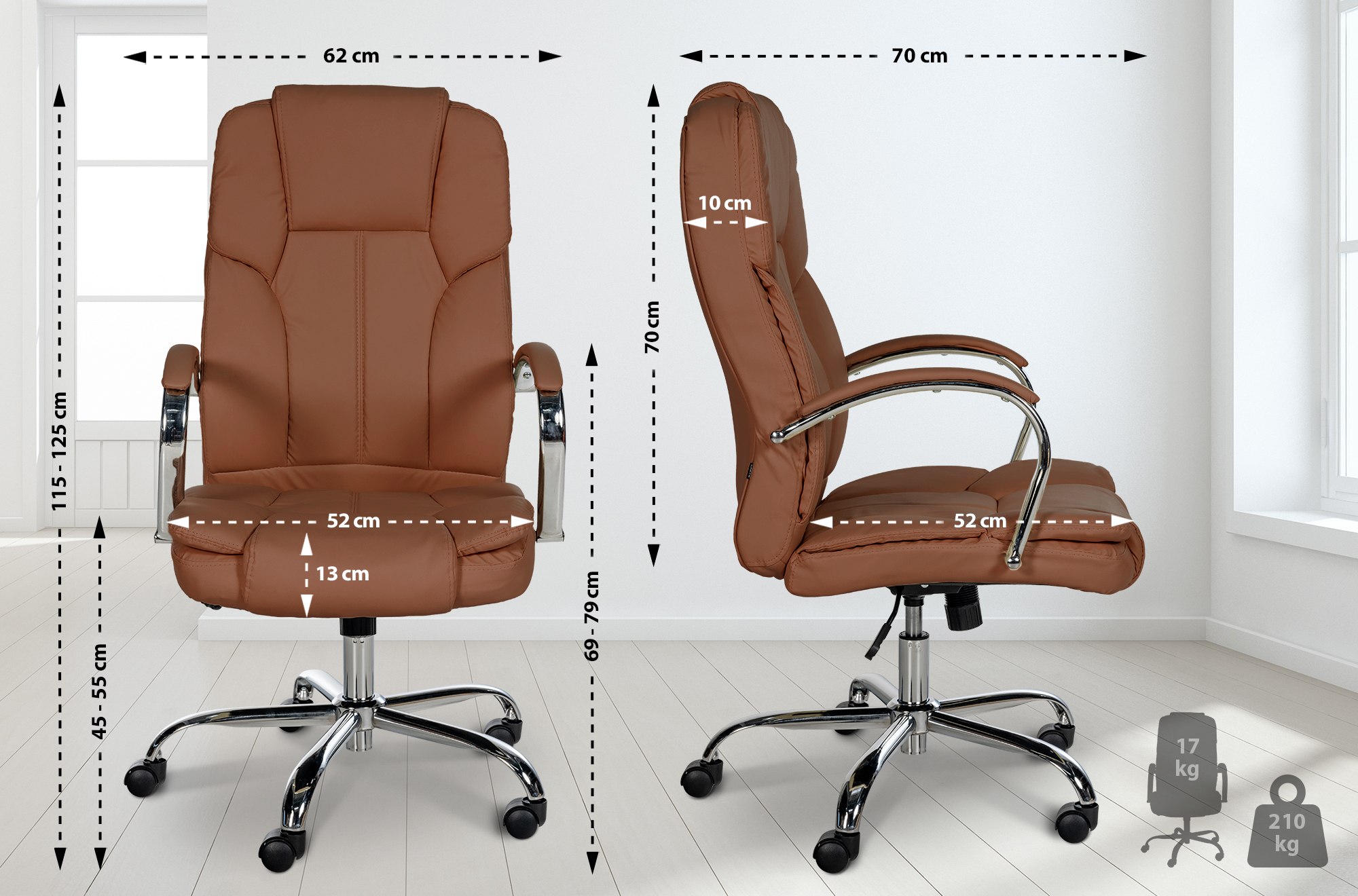 Kontorsstol XXL Xanthos Konstläder