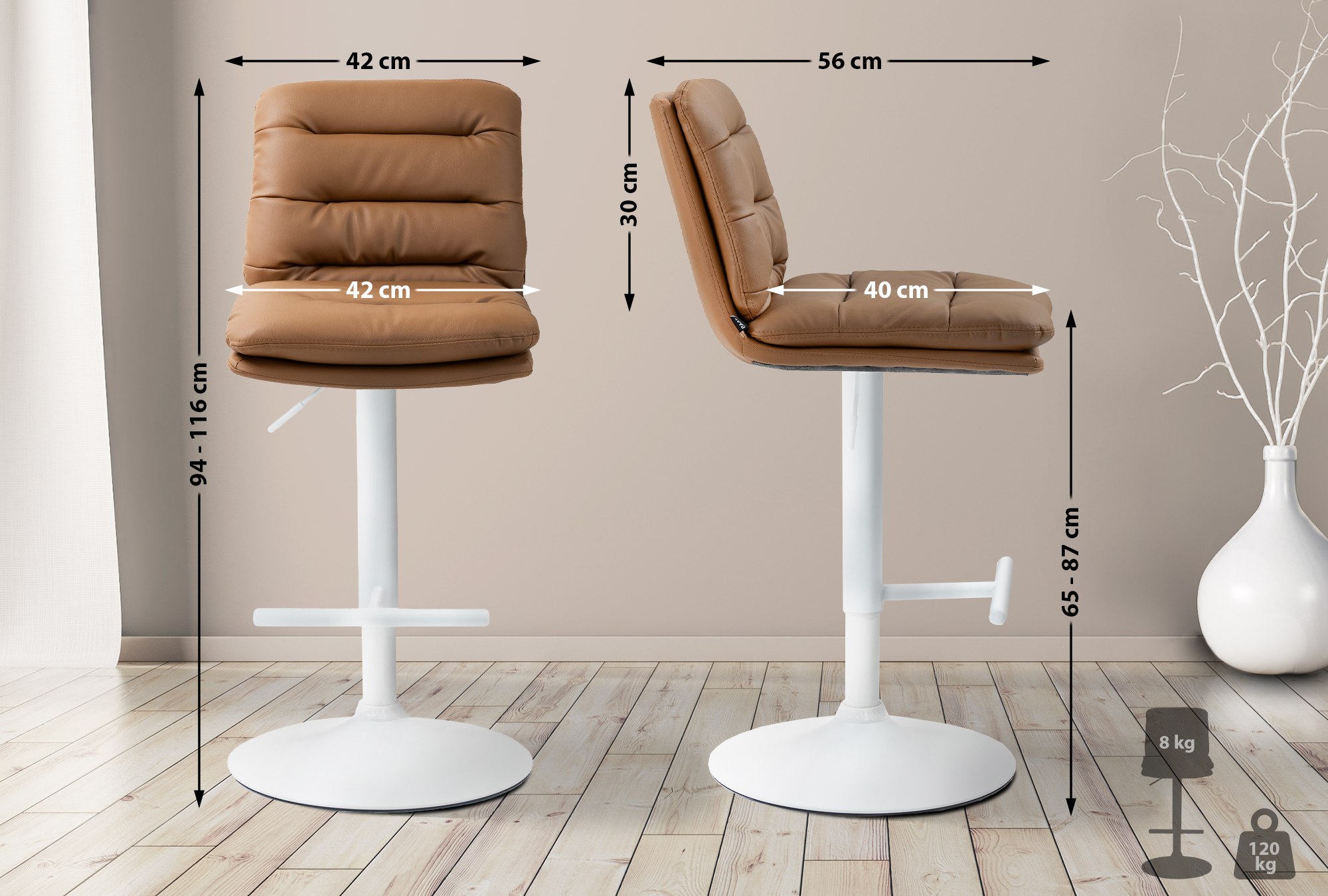 2-pack Barstolar Damar Konstläder
