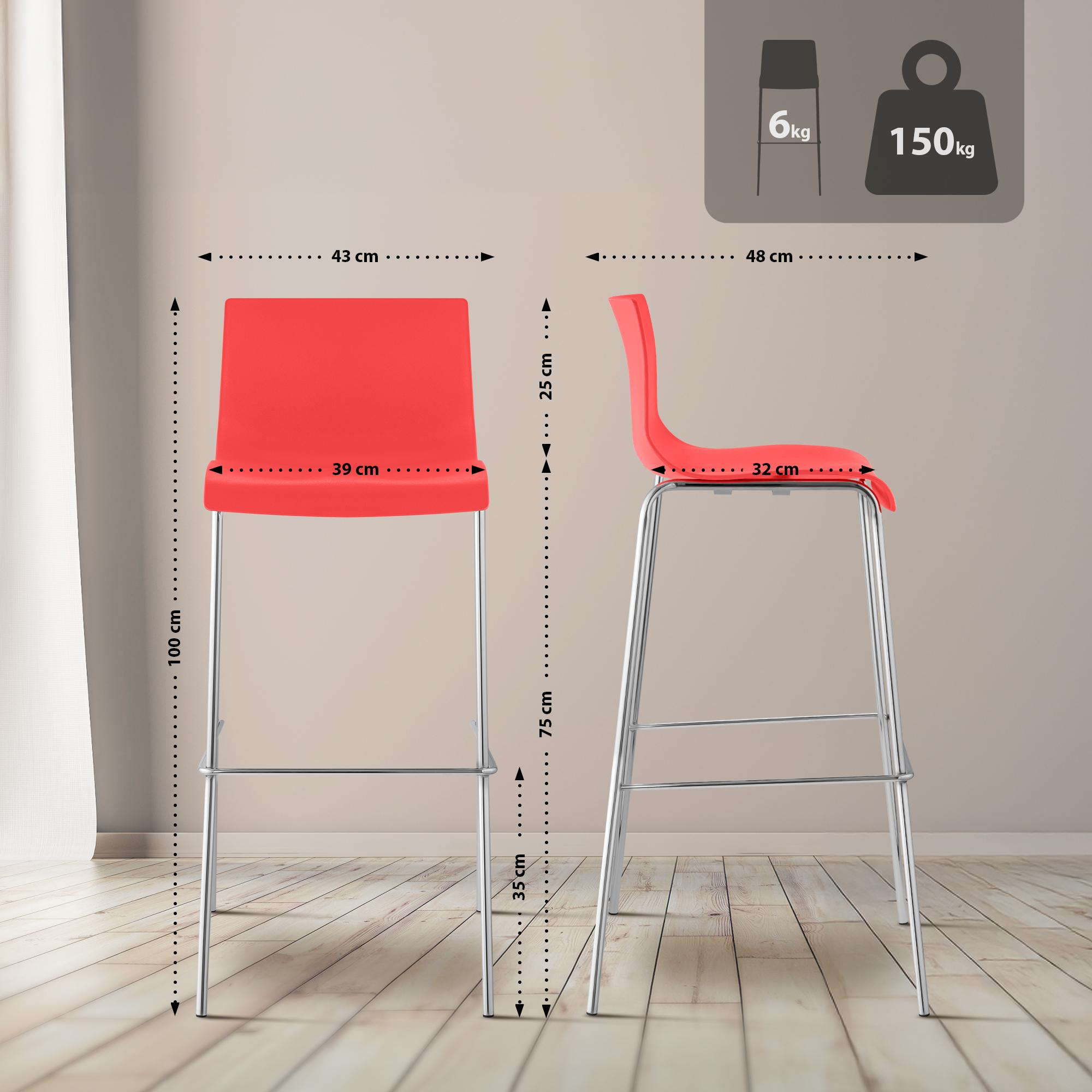Barstol Hover Plast 4-bens underrede