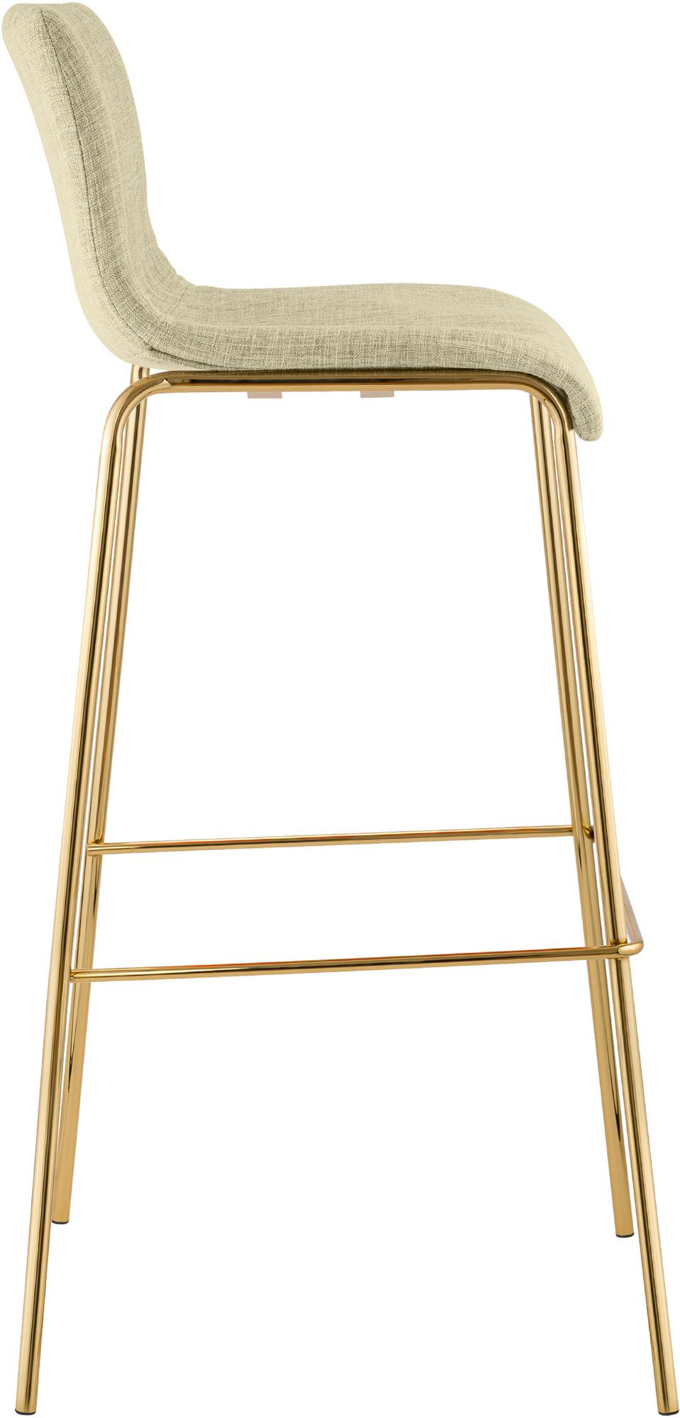 Barstol Hover tyg fyrbent ram guld
