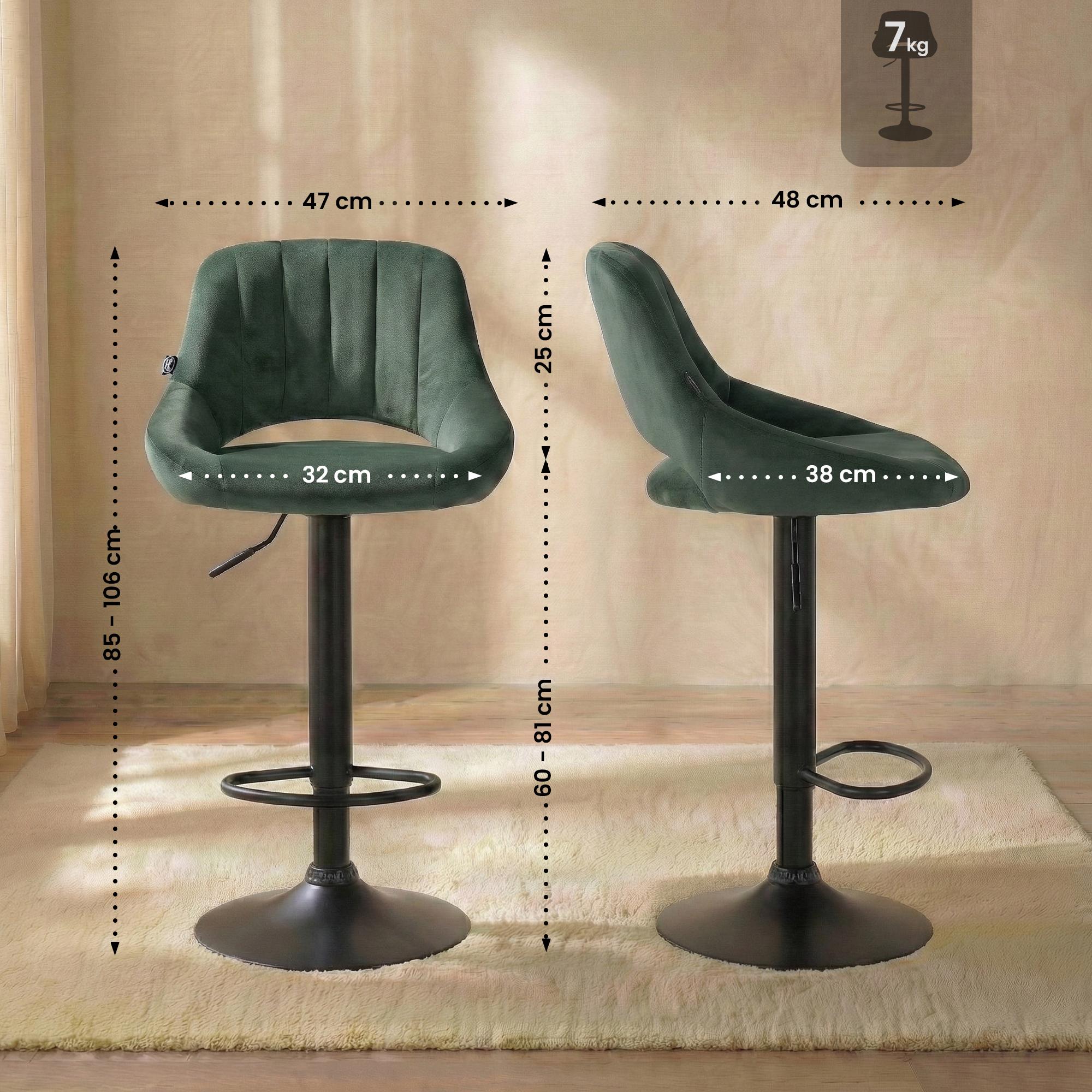 2-pack barstolar Milet i sammet