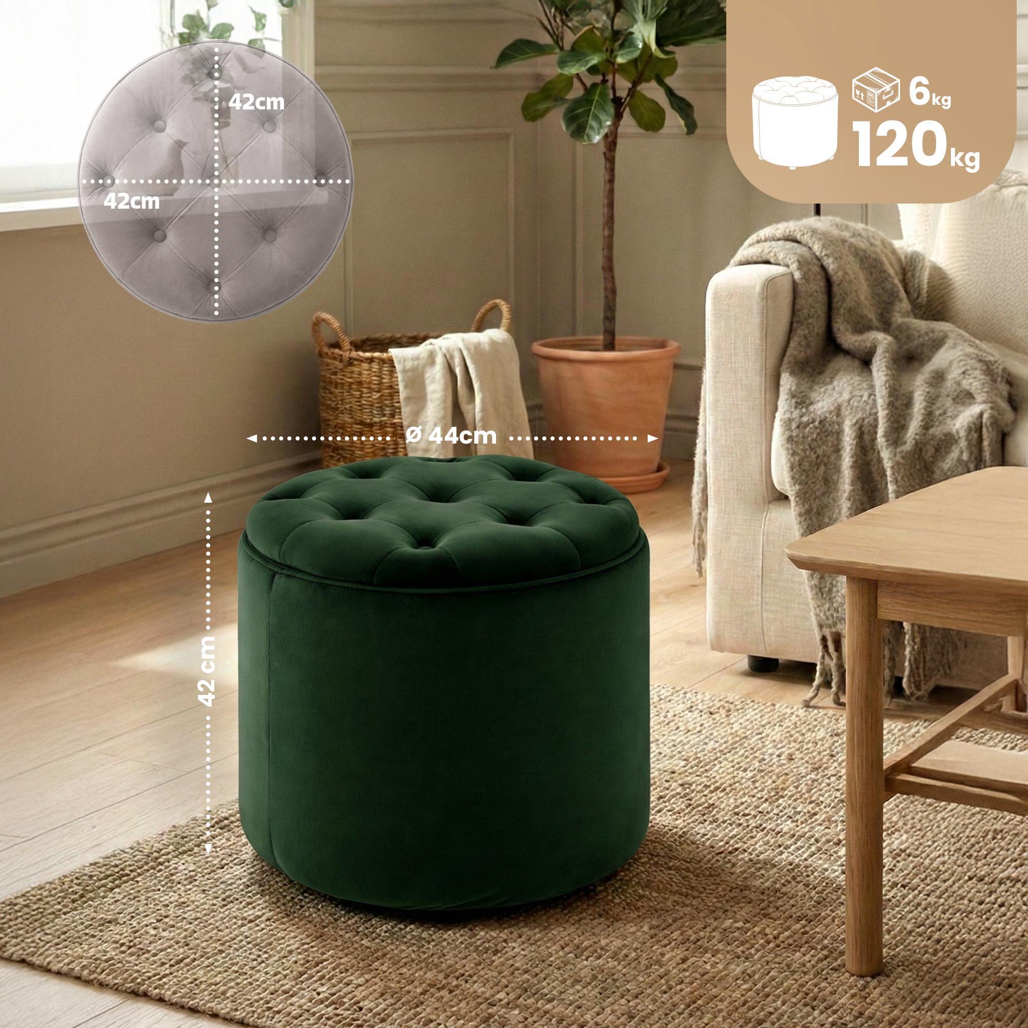 Sittpall Pantin i sammet &ndash; Stilren och bekväm extra sittplats, perfekt för vardagsrum och sovrum