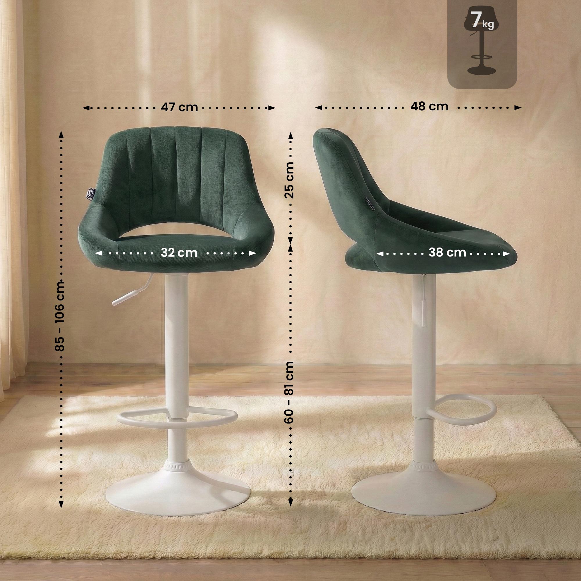2-pack barstolar Milet i sammet