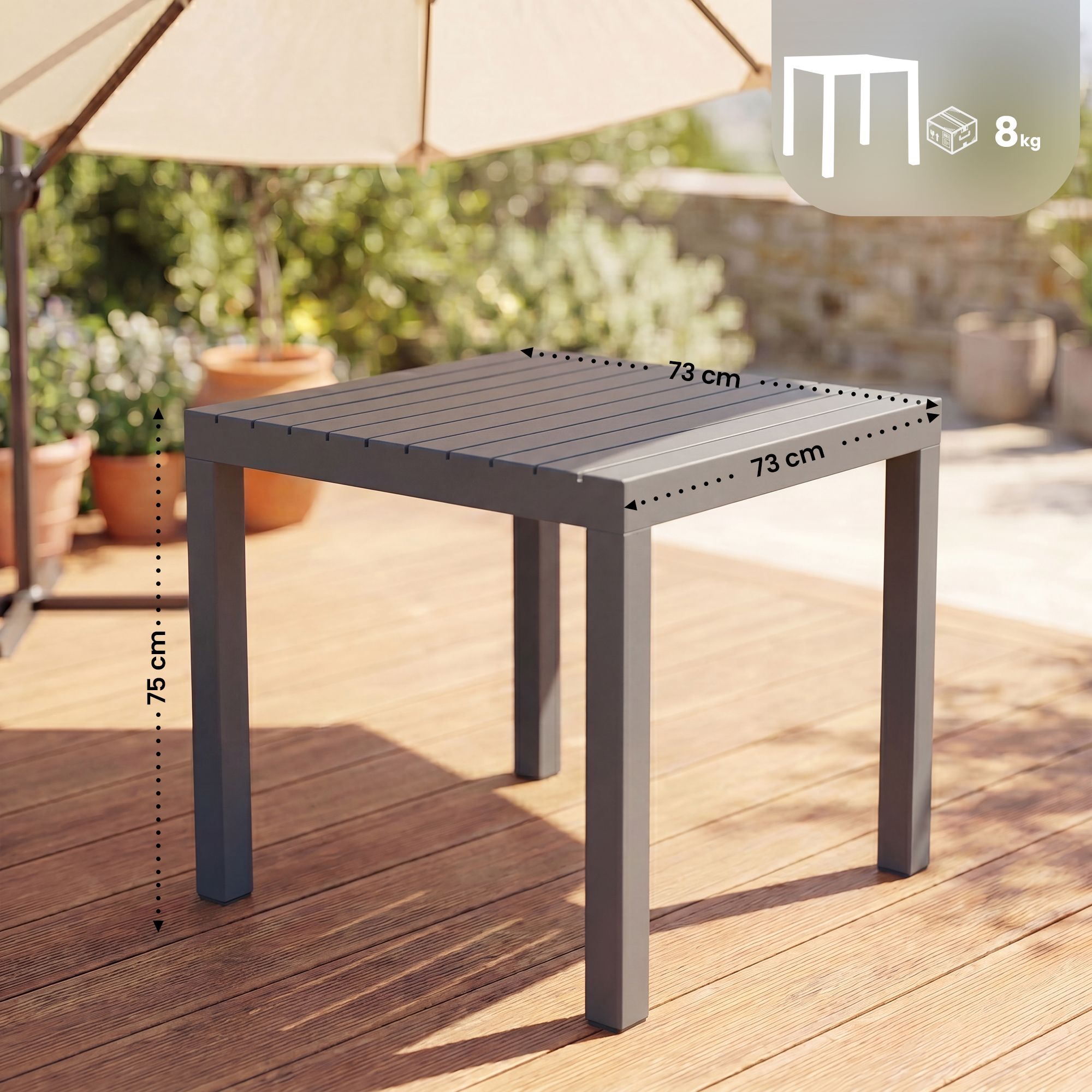 Trädgårdsbord Kato 73 x 73 cm