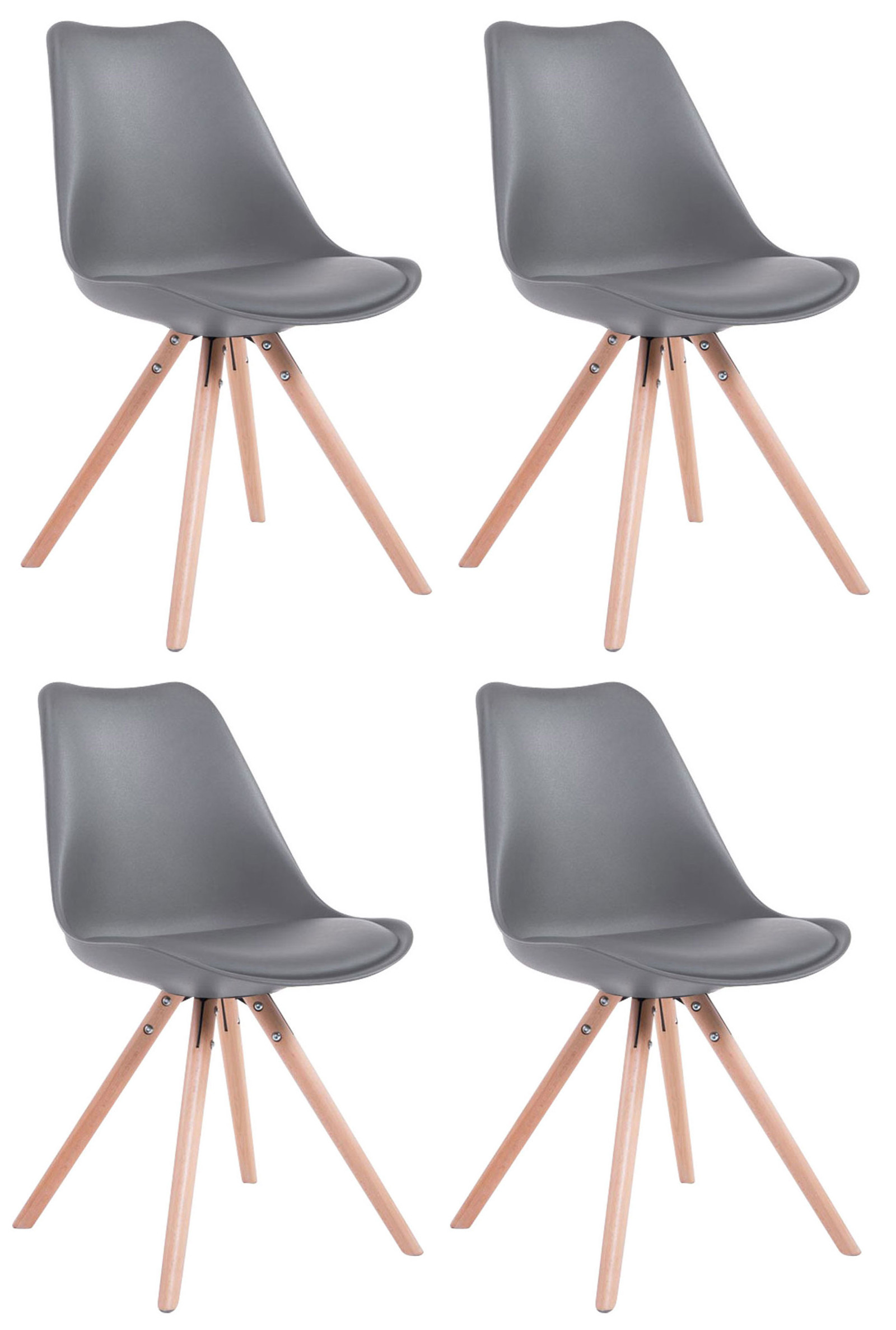 Uppsättning av 4 stolar Toulouse Faux Leather Round