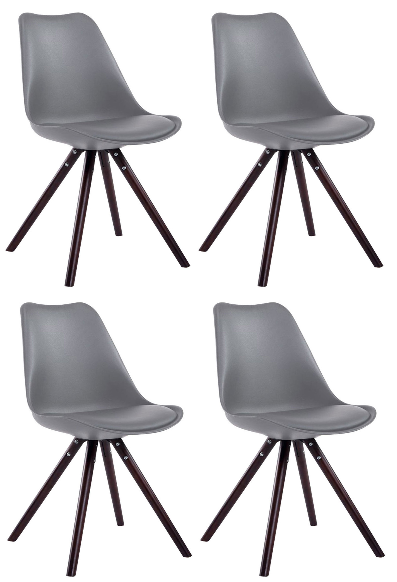 Uppsättning av 4 stolar Toulouse Faux Leather Round