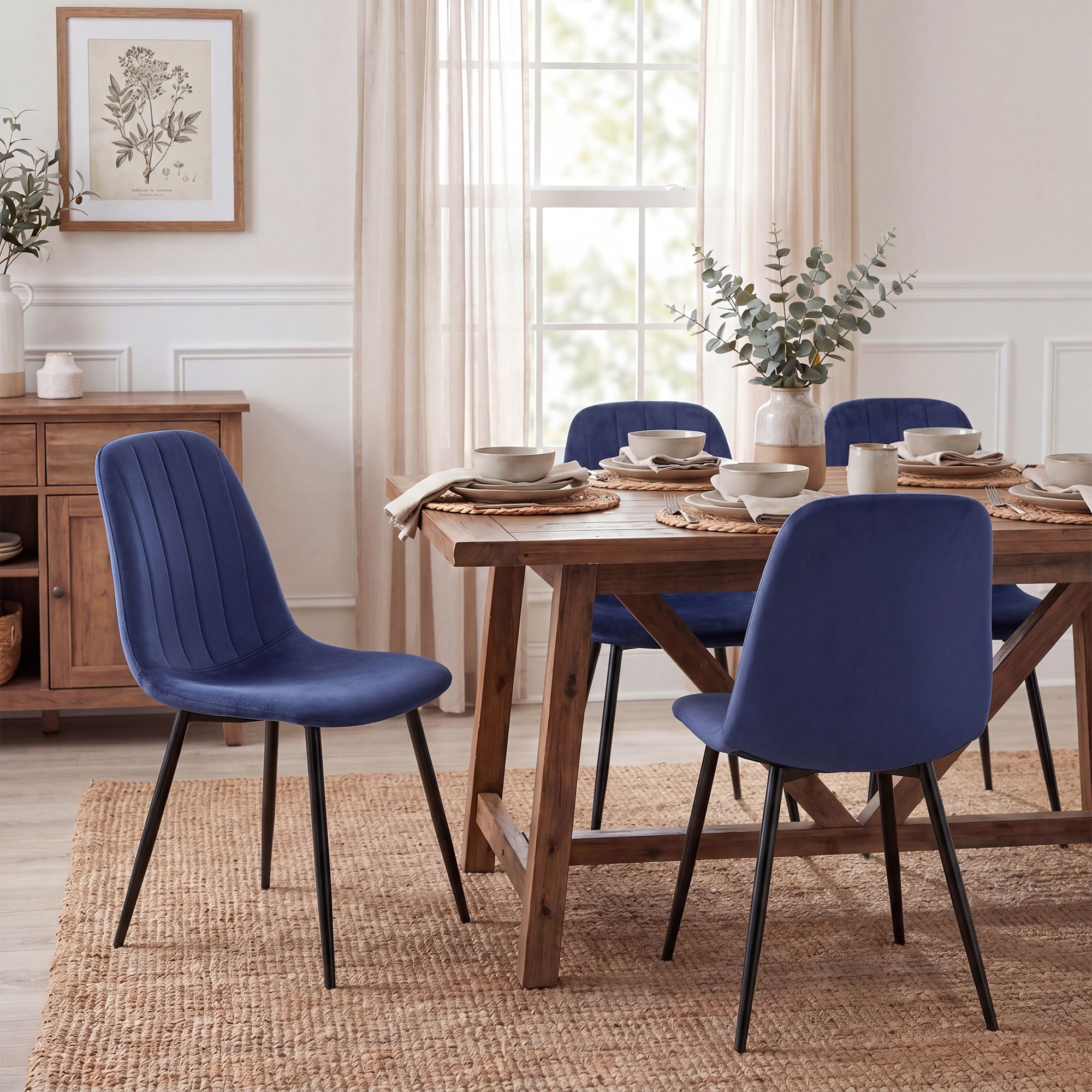 4-pack matstolar Baxter i sammet