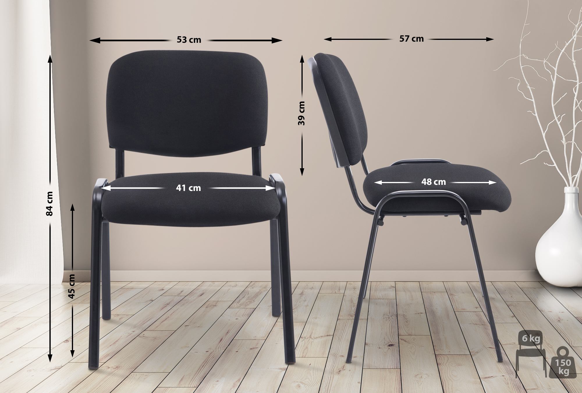 Stapelbar Stol XL Ken Tyg