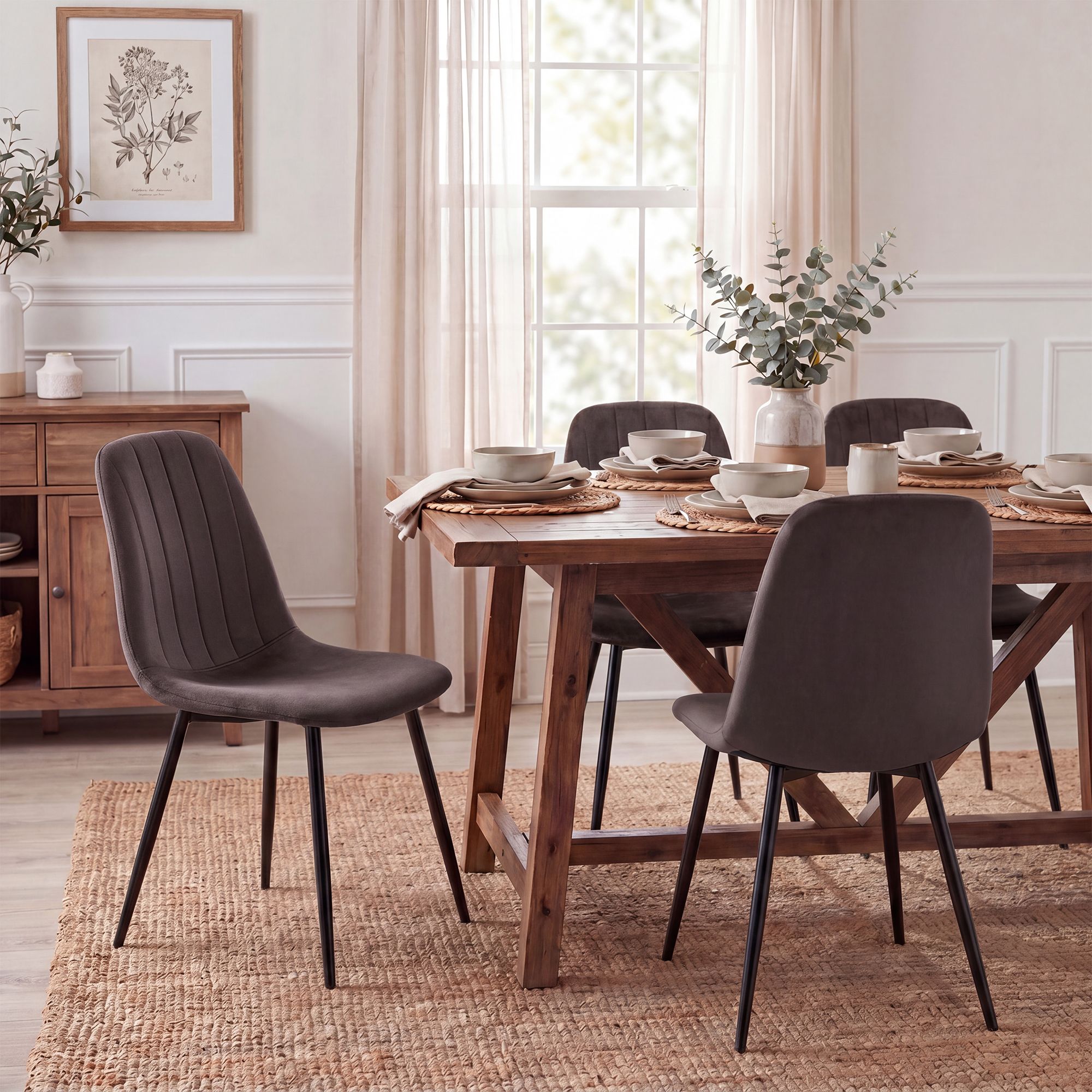 4-pack matstolar Baxter i sammet