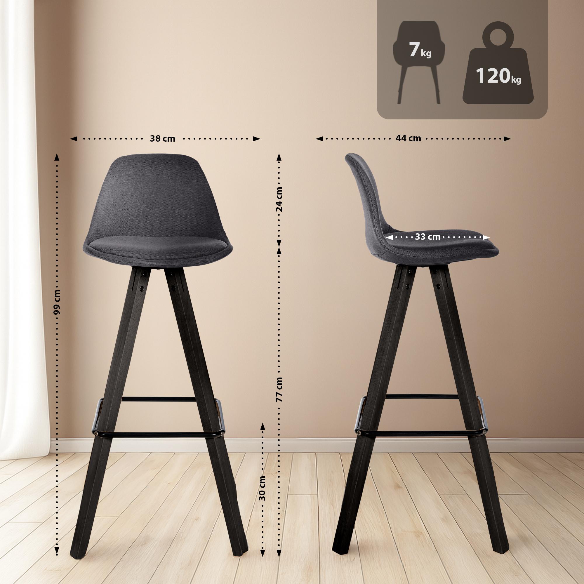 Set med 2 barstolar Corbin tyg Square