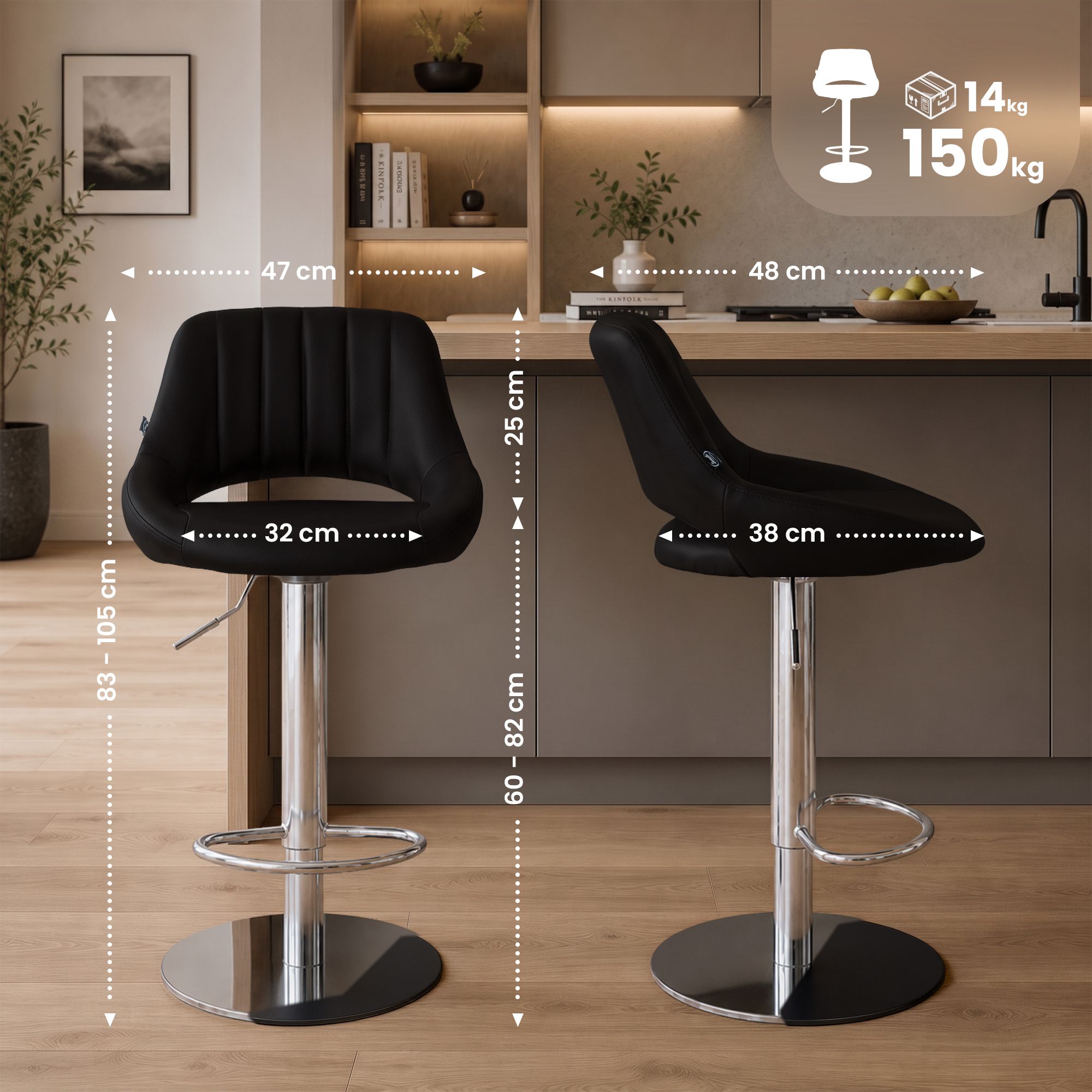 Barstol Milet med stabilt stativ i krom?