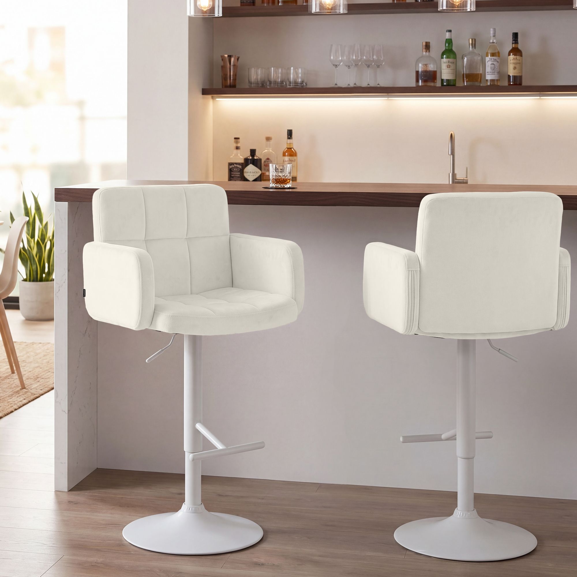 Set med 2 barstolar Los Angeles sammet
