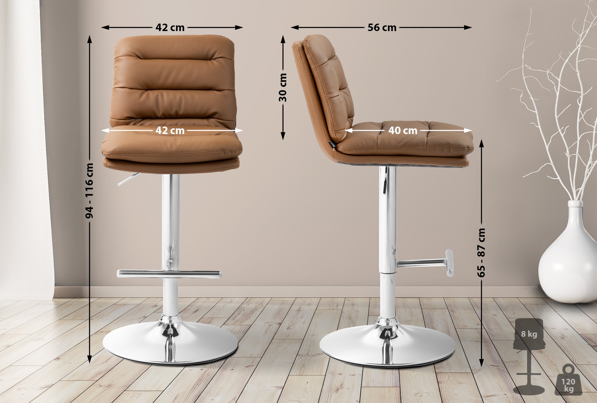 2-pack Barstolar Damar Konstläder