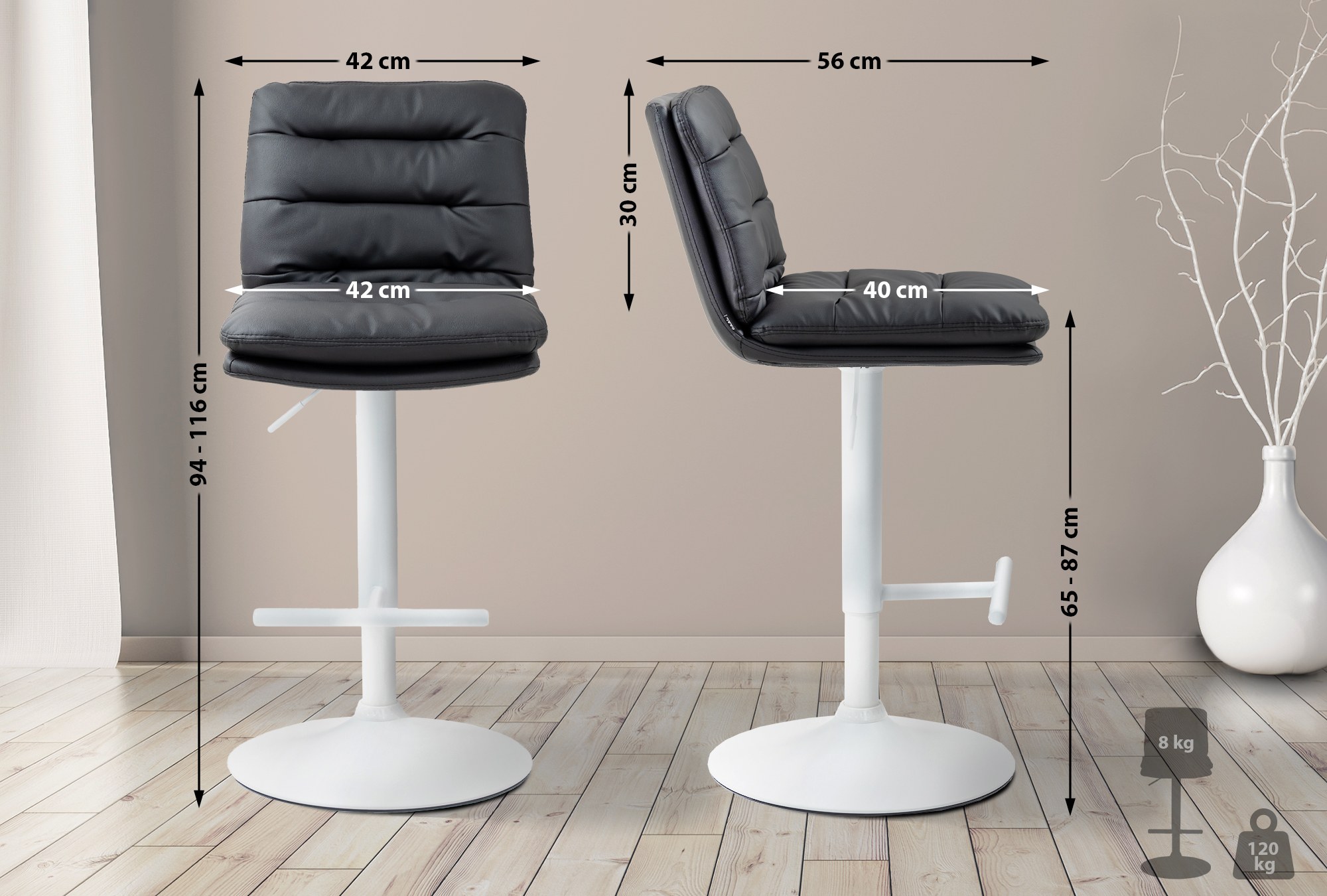 2-pack Barstolar Damar Konstläder