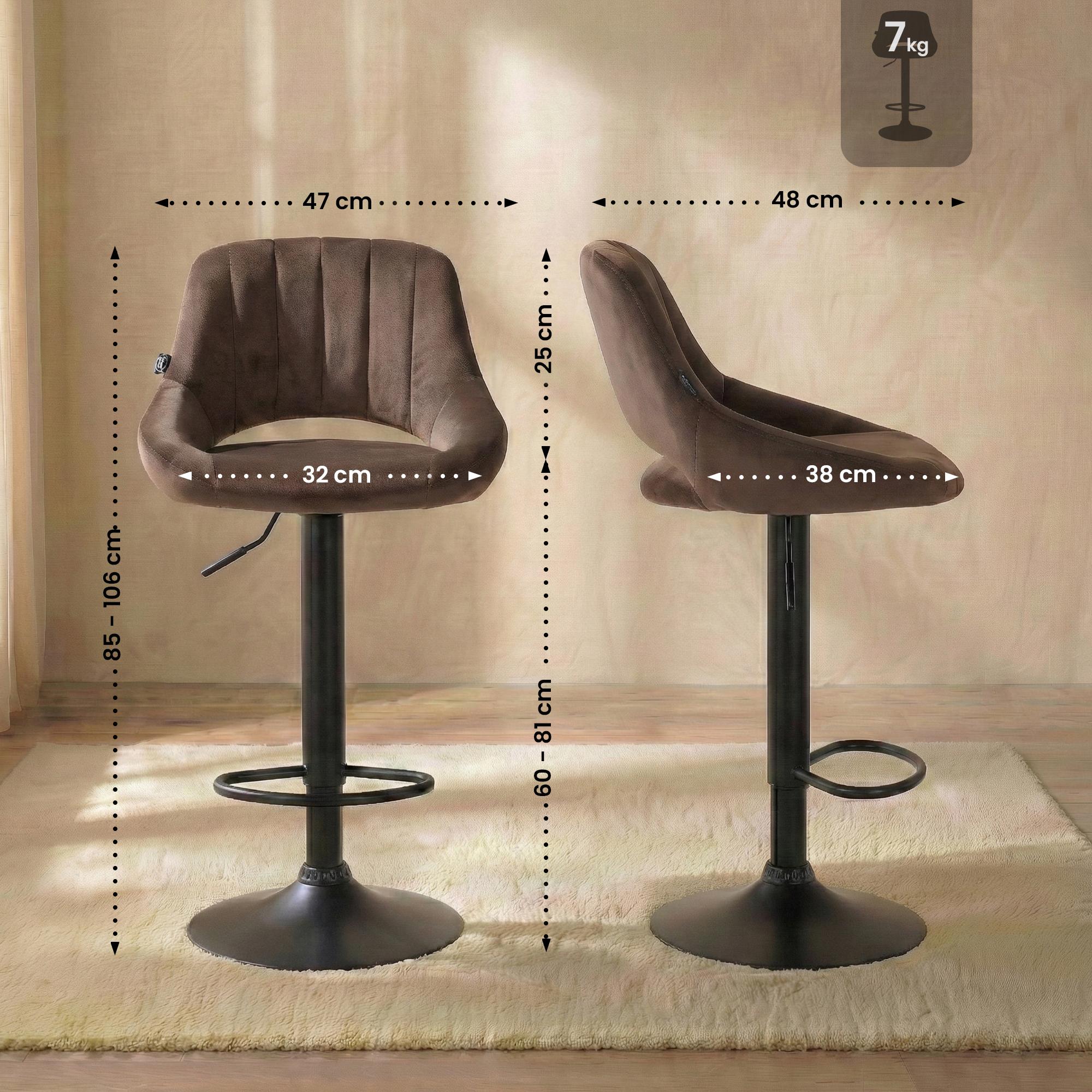 2-pack barstolar Milet i sammet