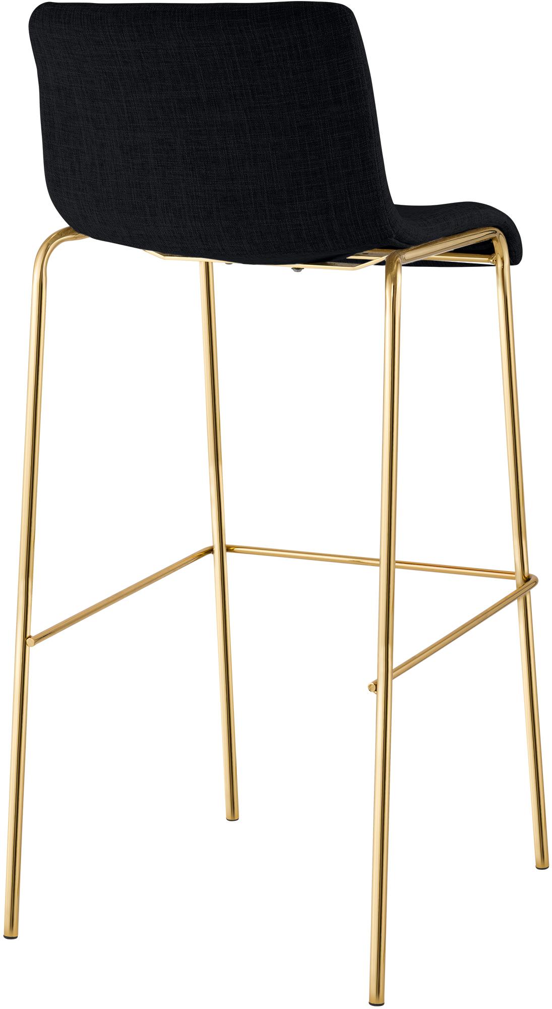Barstol Hover tyg fyrbent ram guld