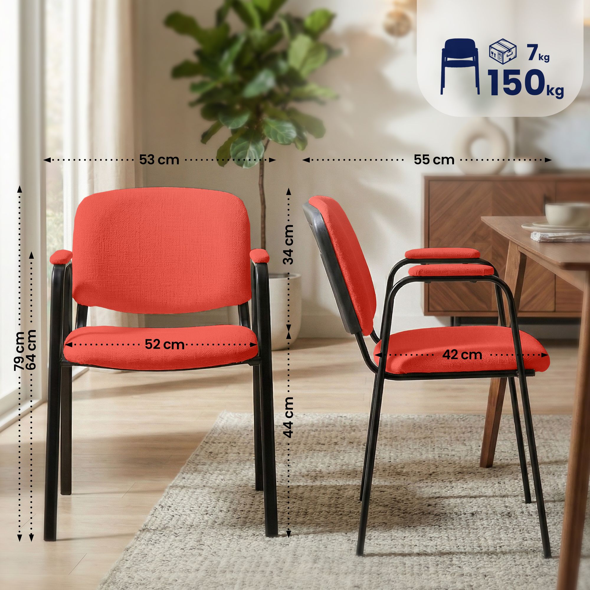 Ken Pro stapelbara stolar i tyg, 4-pack