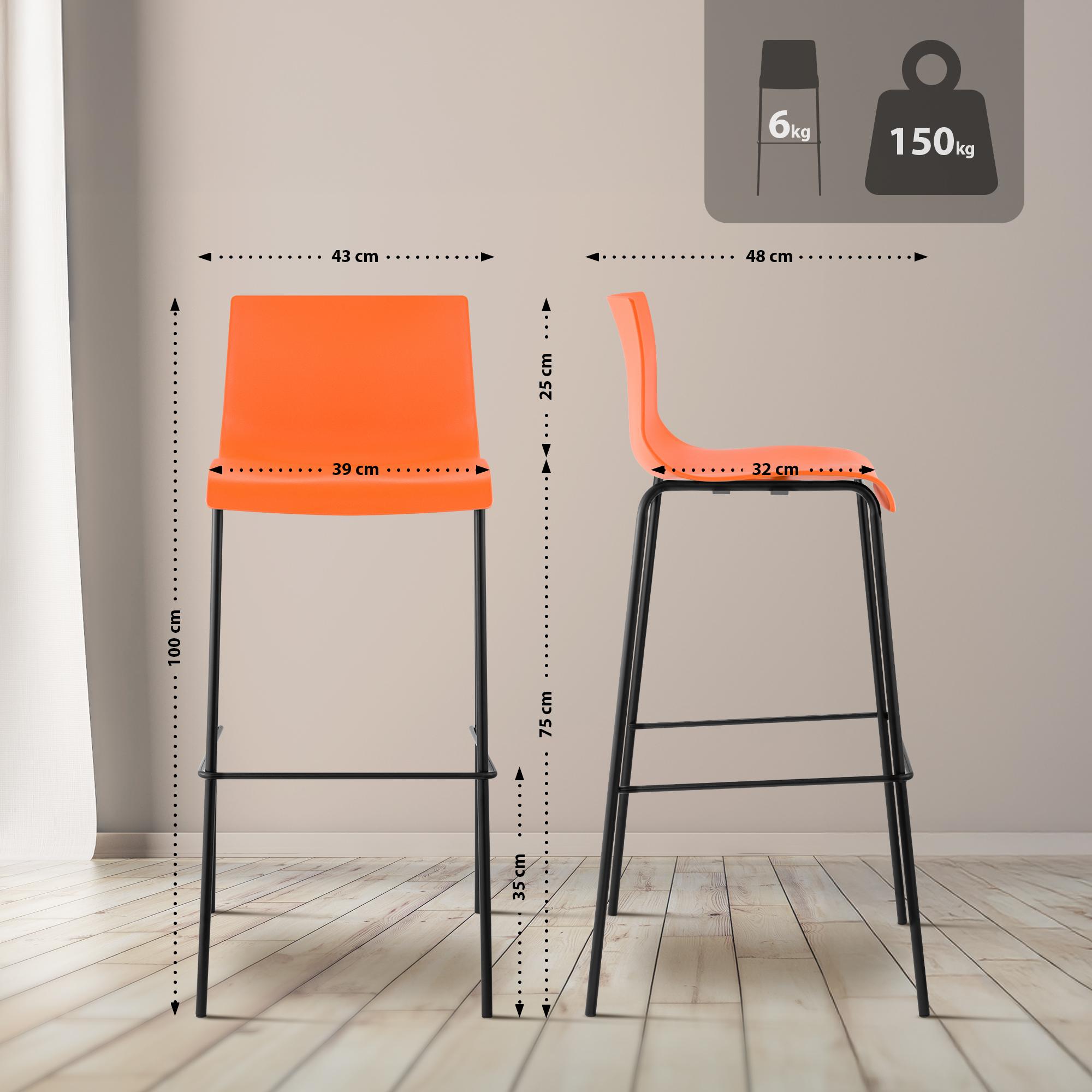 2-pack Barstolar Hover i plast