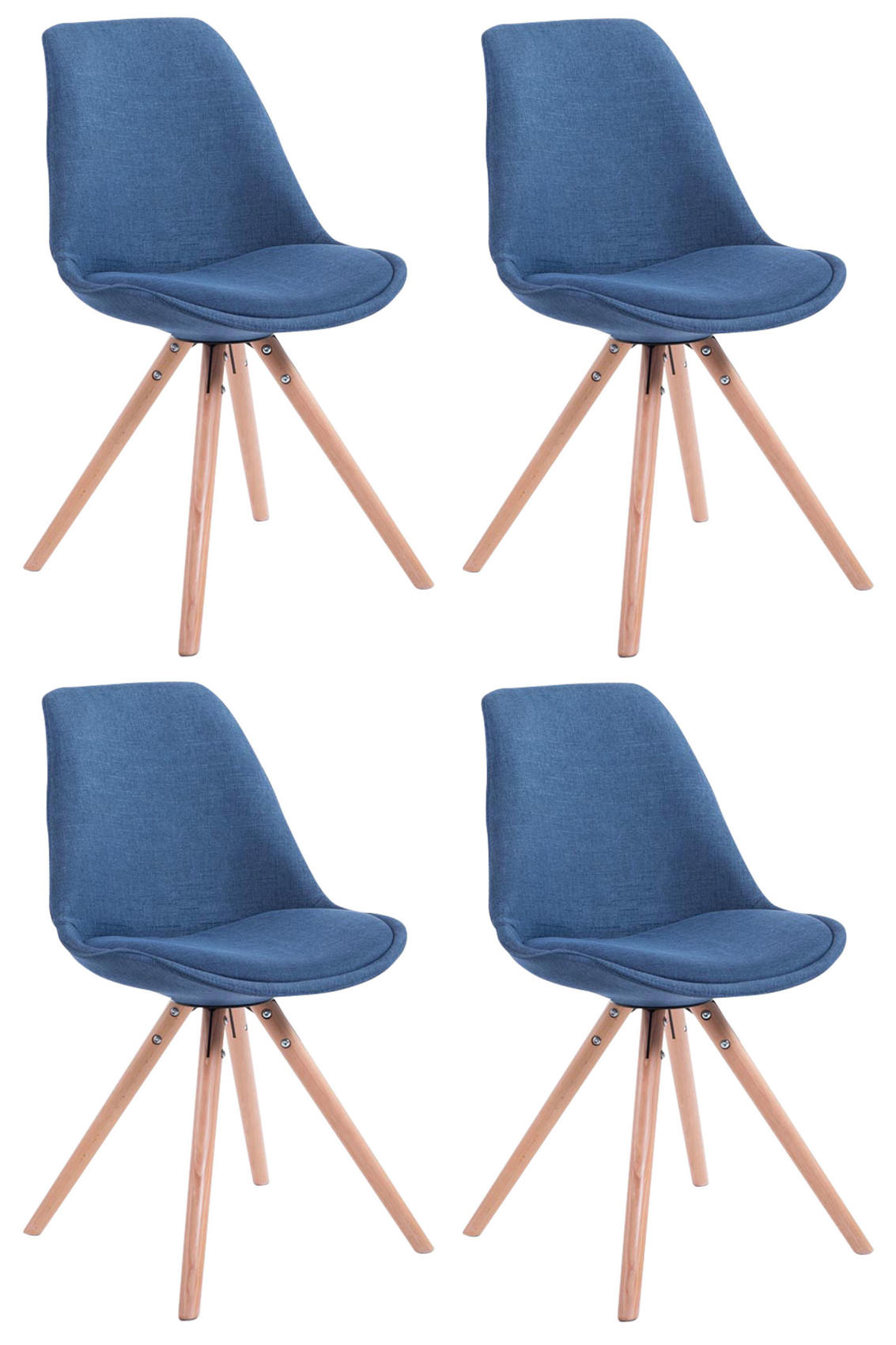 Set med 4 stolar för besökare Toulouse Fabric Round