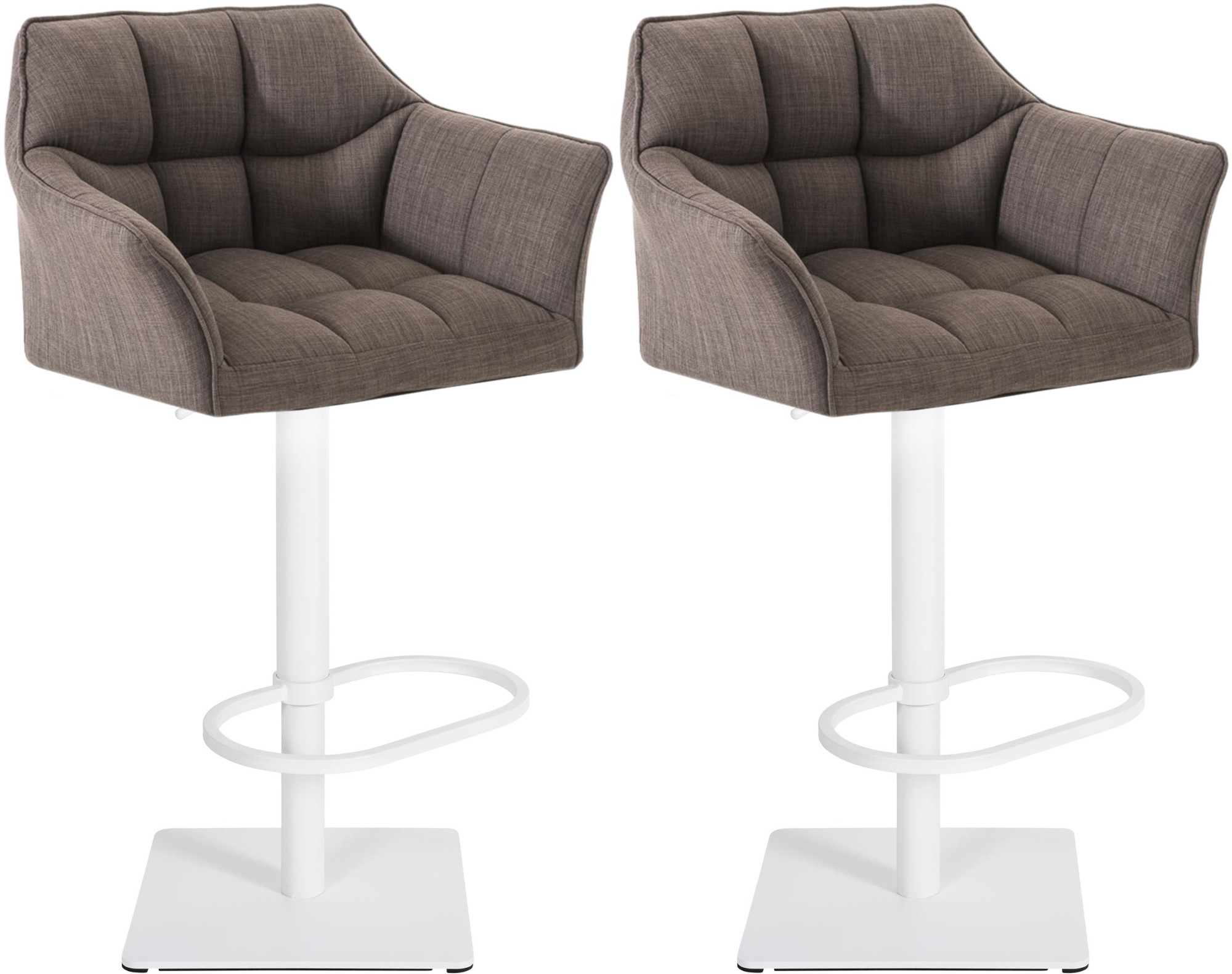 2-pack barstolar Damaso med tygkladslel