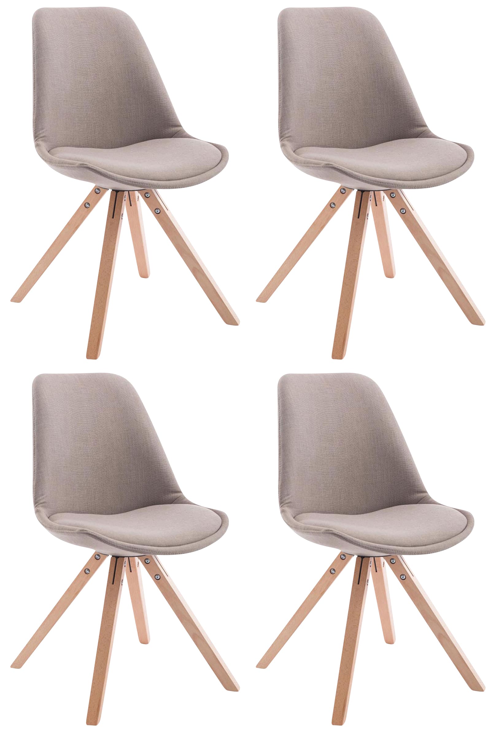 Set med 4 stolar för besökare Toulouse Fabric Square