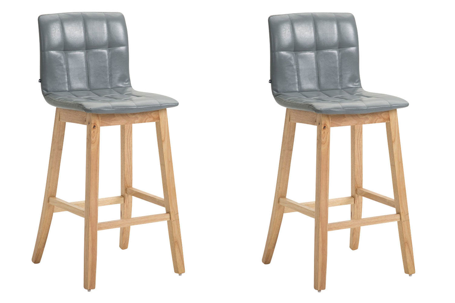 2-pack Barstol Bregenz Konstläder grå natura