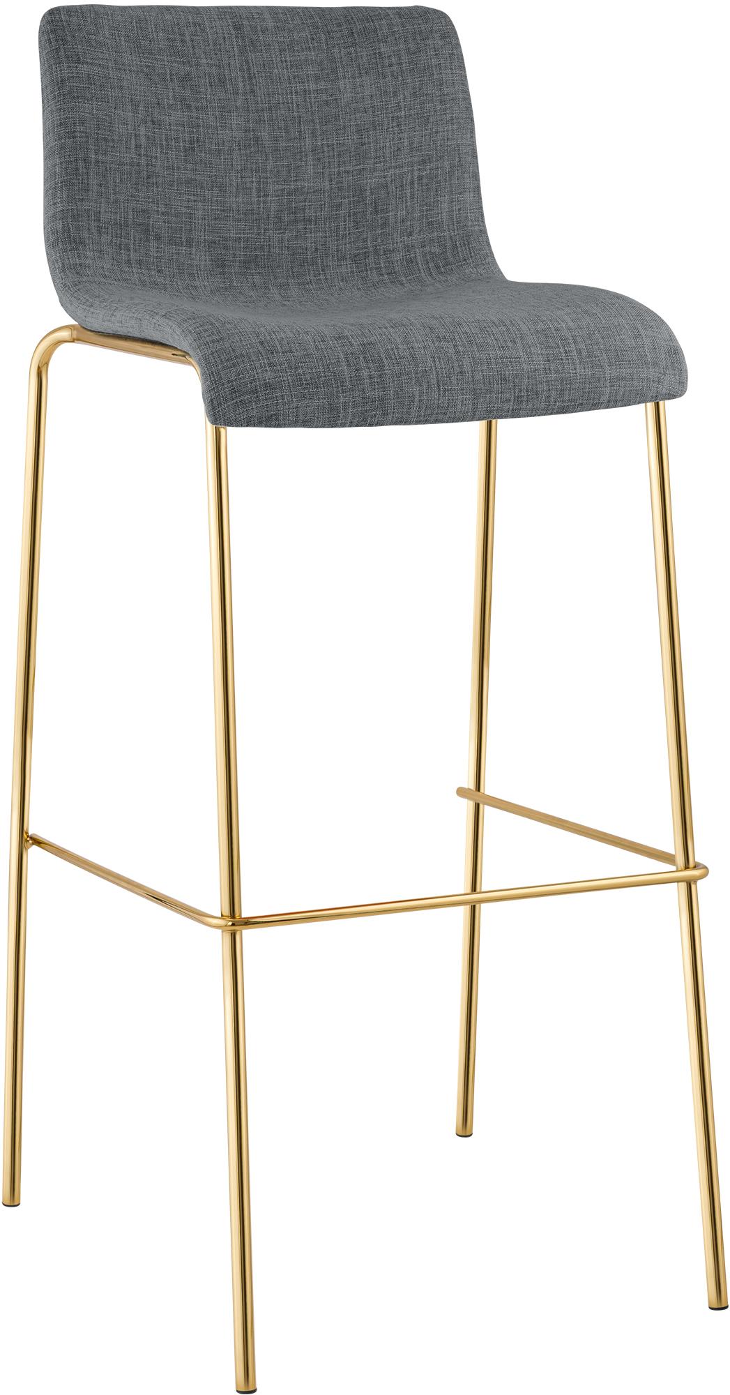 Barstol Hover tyg fyrbent ram guld