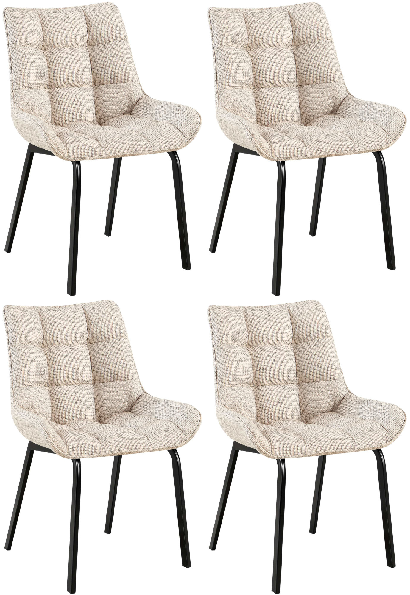 Uppsättning av 4 matstolar Saranda Fabric