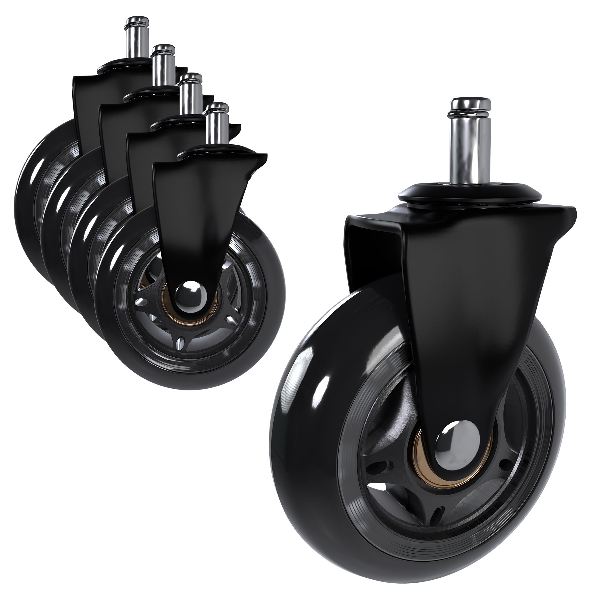 5-pack Hårda golvhjul