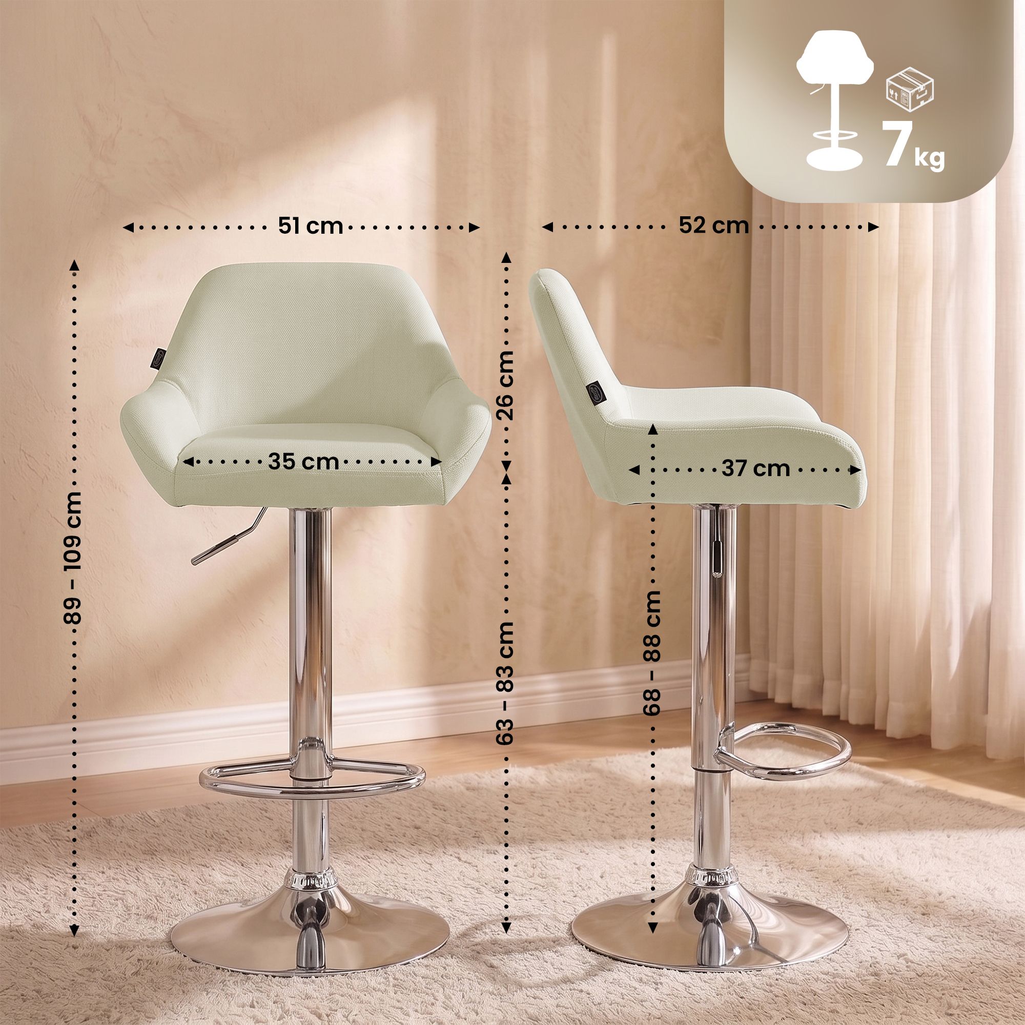 Barstol Braga tyg modern design och bekväm sits passar kök och hem
