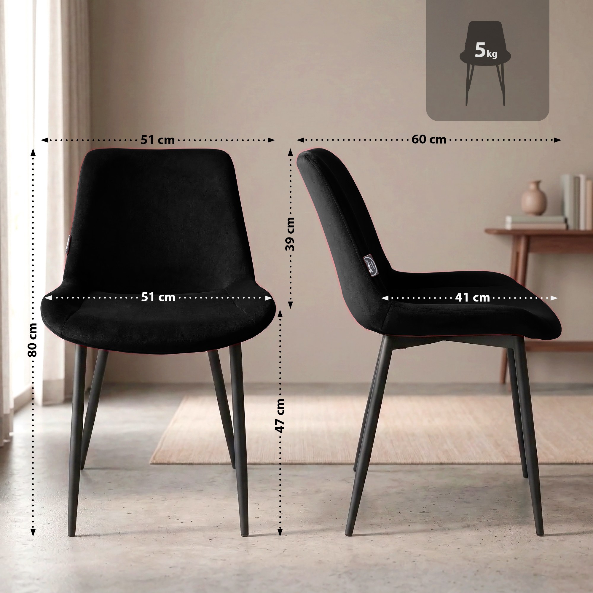 2-pack Matstolar Victoria Sammet