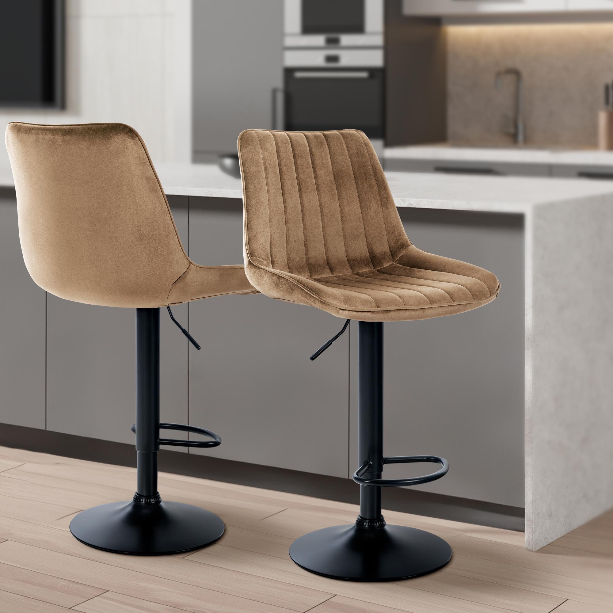 Barstol Toni sammet &ndash; elegant design och bekväm sits. Perfekt för kök eller hembar. Finns i flera färger.