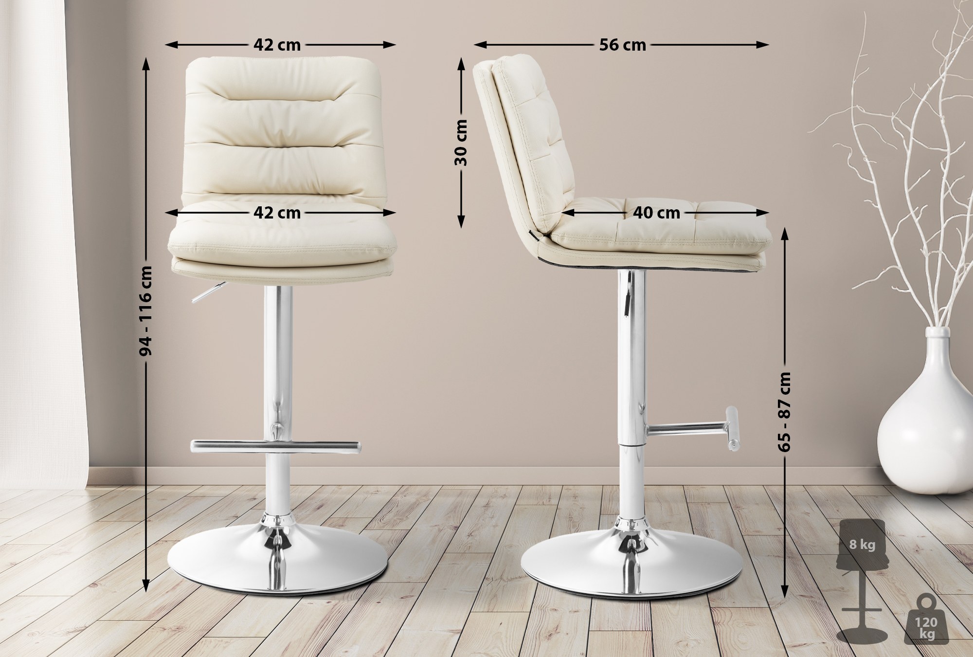 2-pack Barstolar Damar Konstläder
