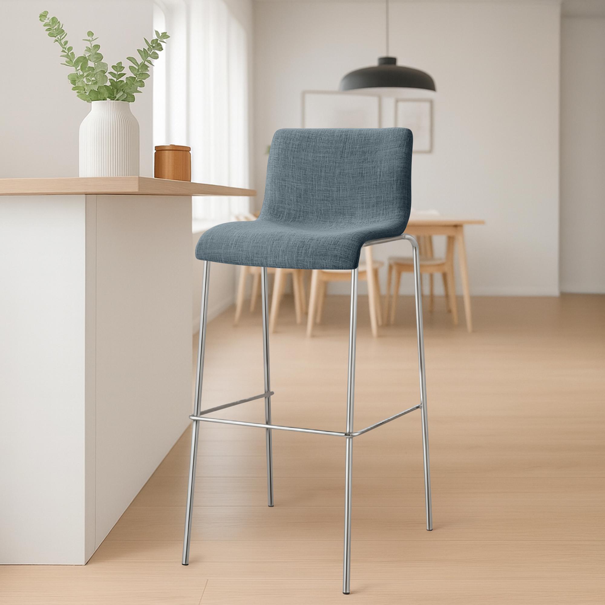 2-pack barstolar Hover i tyg med fyrbensstativ